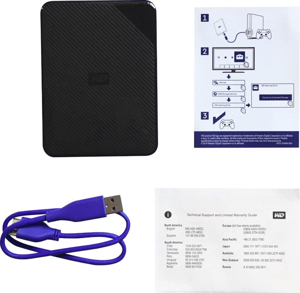 WD Gaming Drive For Playstation 4 2TB WDBDFF0020BBK-WESN 2.5 inc USB 3.0 Taşınabilir Disk