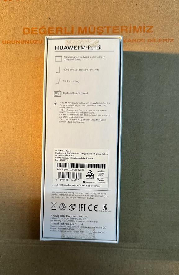OUTLET Huawei M-PENCIL Matepad Pro Bluetooth Dijital Kalem - Gümüş
