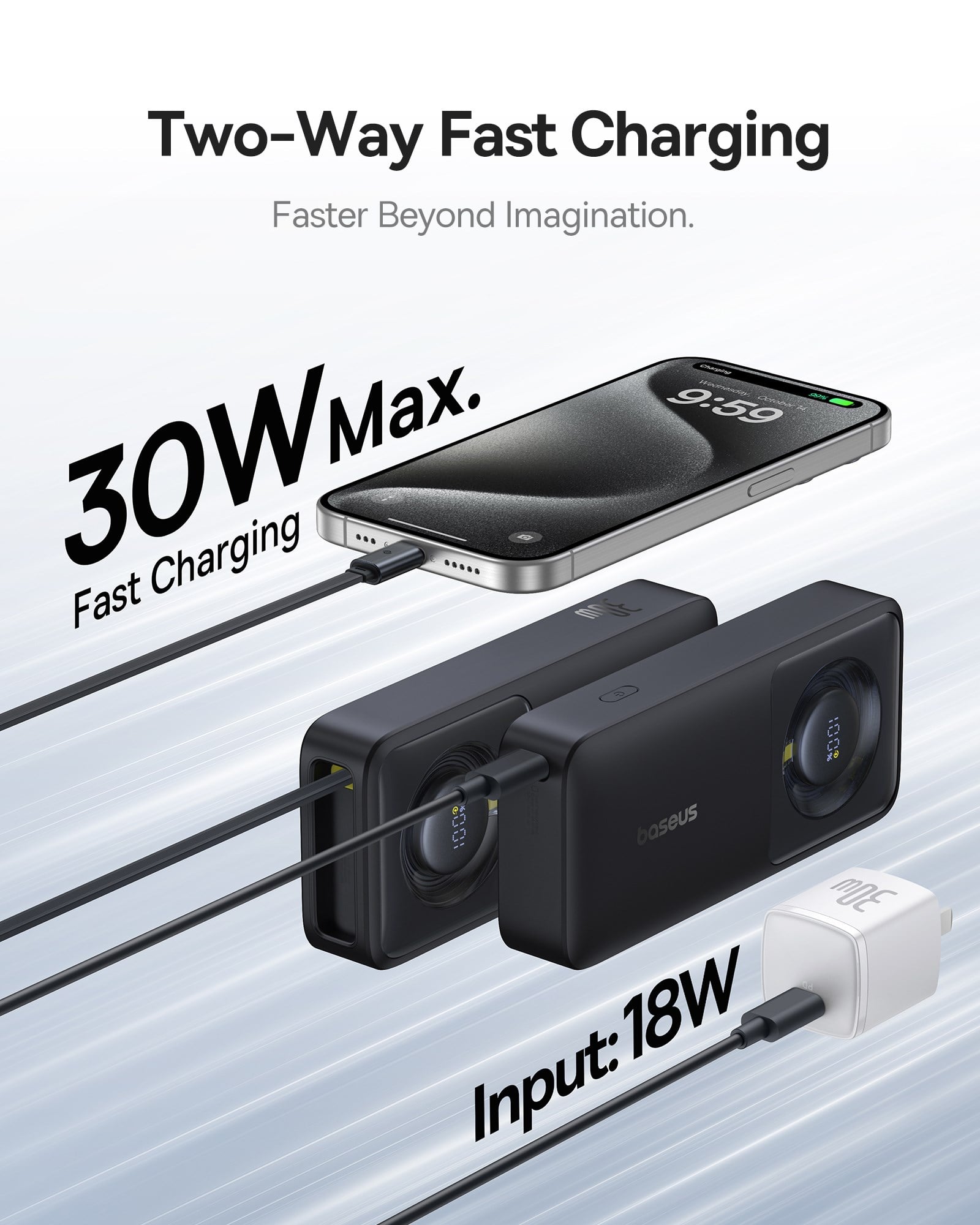 Baseus Free2Pull 30W 10K Powerbank - Siyah P10073701123-00
