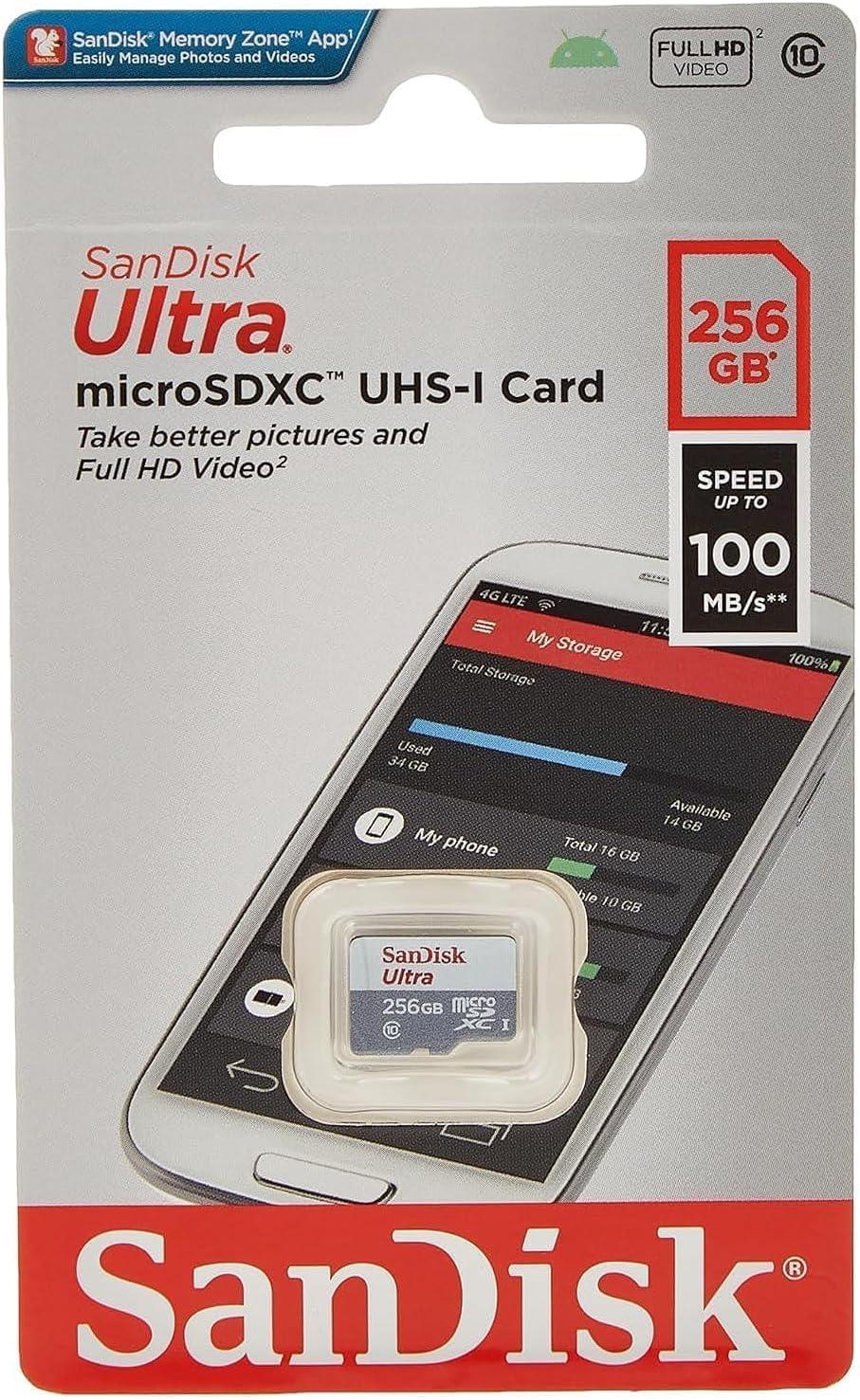 Sandısk 256GB Ultra SDSQUNR-256G-GN3MN Micro Sd Hafıza Kartı