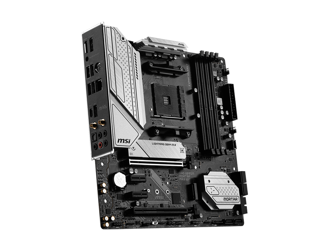 MSI MAG B550M MORTAR MAX WIFI AM4 DDR4 4400(OC) HDMI DP M.2 USB3.2 2.5G LAN WIFI 6E MATX
