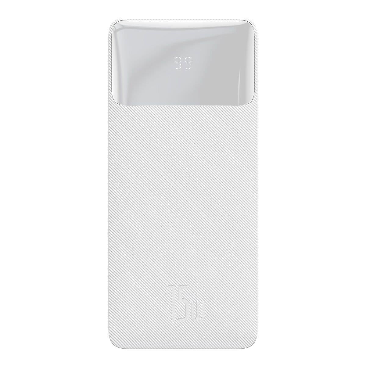 Baseus Bipow Overseas Edition Dijital Ekranlı 15W 10.000 mAh Powerbank - Beyaz