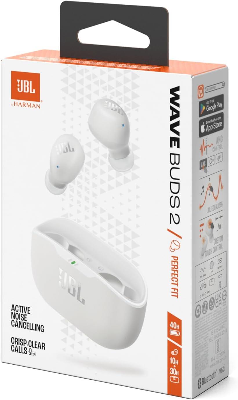 JBL Wave Buds2, NC Kablosuz Kulakiçi Kulaklık, Beyaz 
