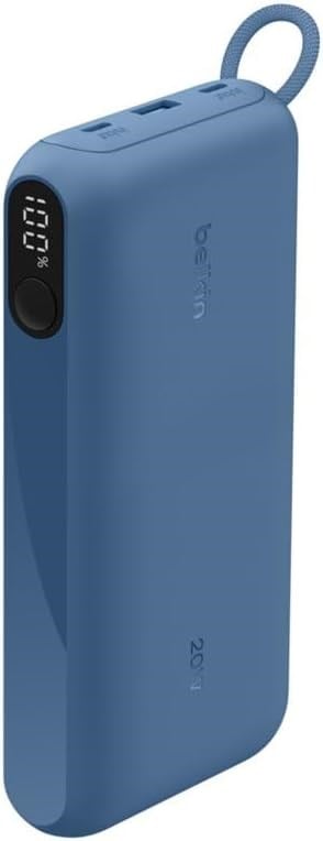 Belkin Boostcharge Power Bank 20000 Mah  Display, PD 20W  USB-C Kablolu, Mavi