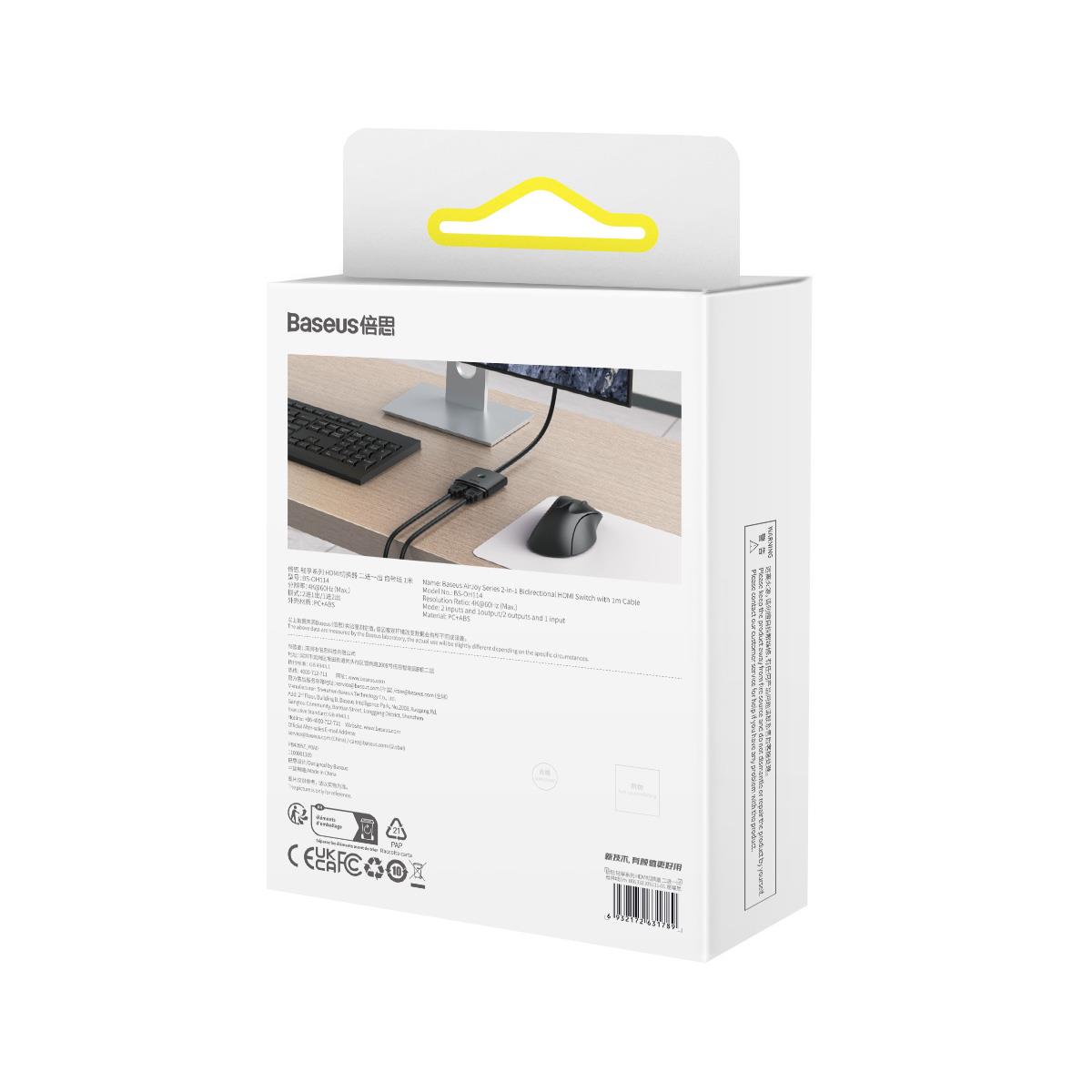 Baseus AirJoy Serisi 2'si 1 Arada Çift Yönlü HDMI Switch B01331105111-01