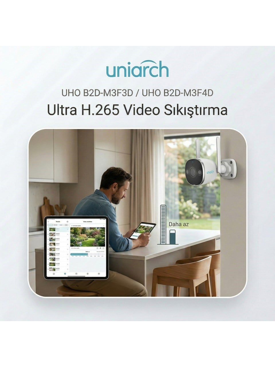 Uniarch Uho-B2D-M3F3D 3MP HD Dış Mekan Bullet Wifi Kamera