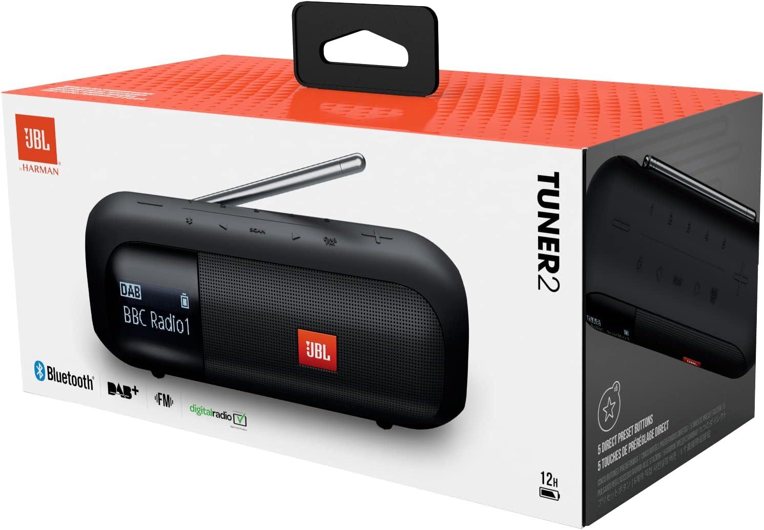 JBL Tuner2 Bluetooth Hoparlör, DAB-FM Radyo IPX7,Siyah
