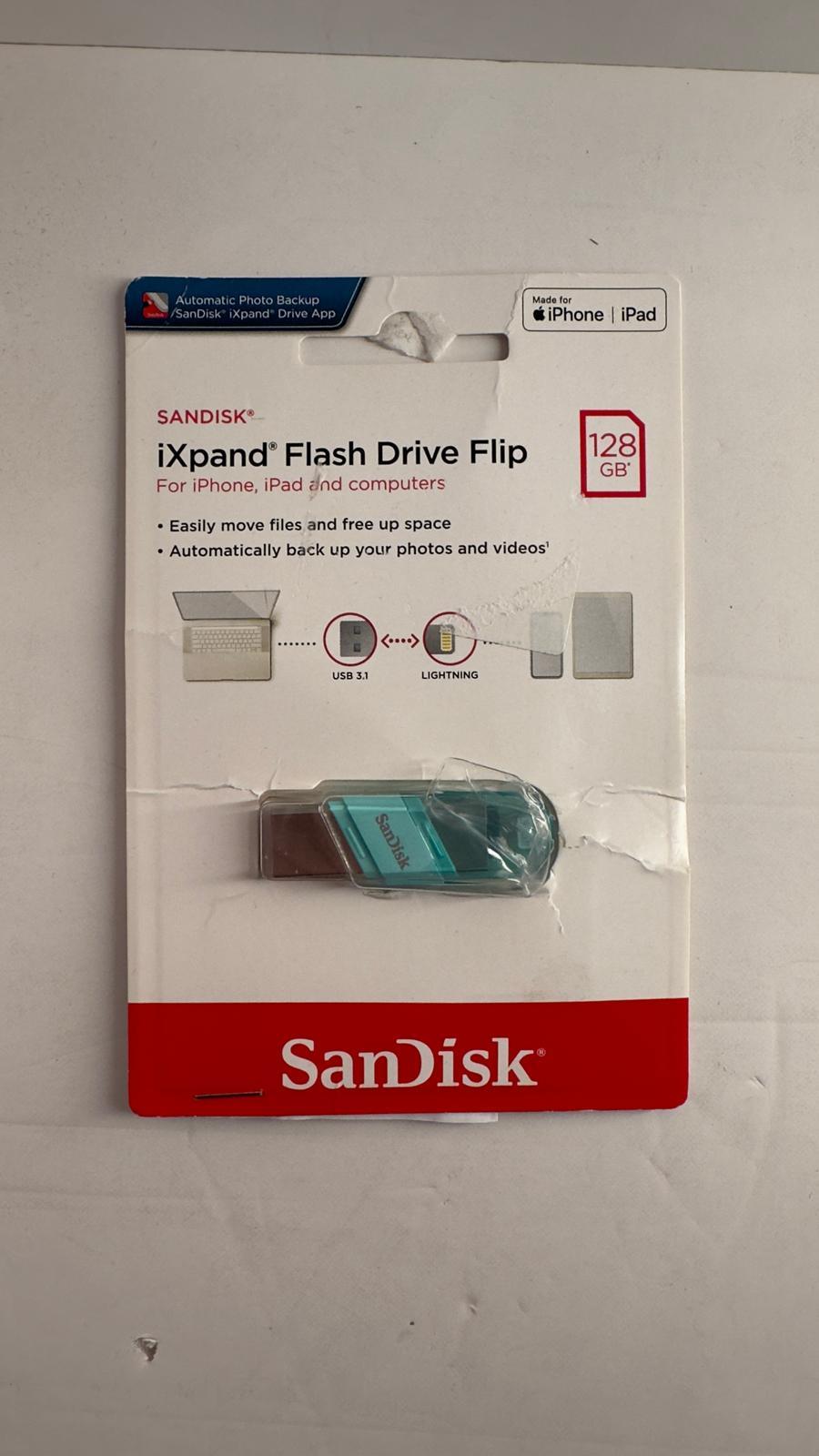 OUTLET SanDisk iXpand Flash Drive Flip 128GB, Mint Color