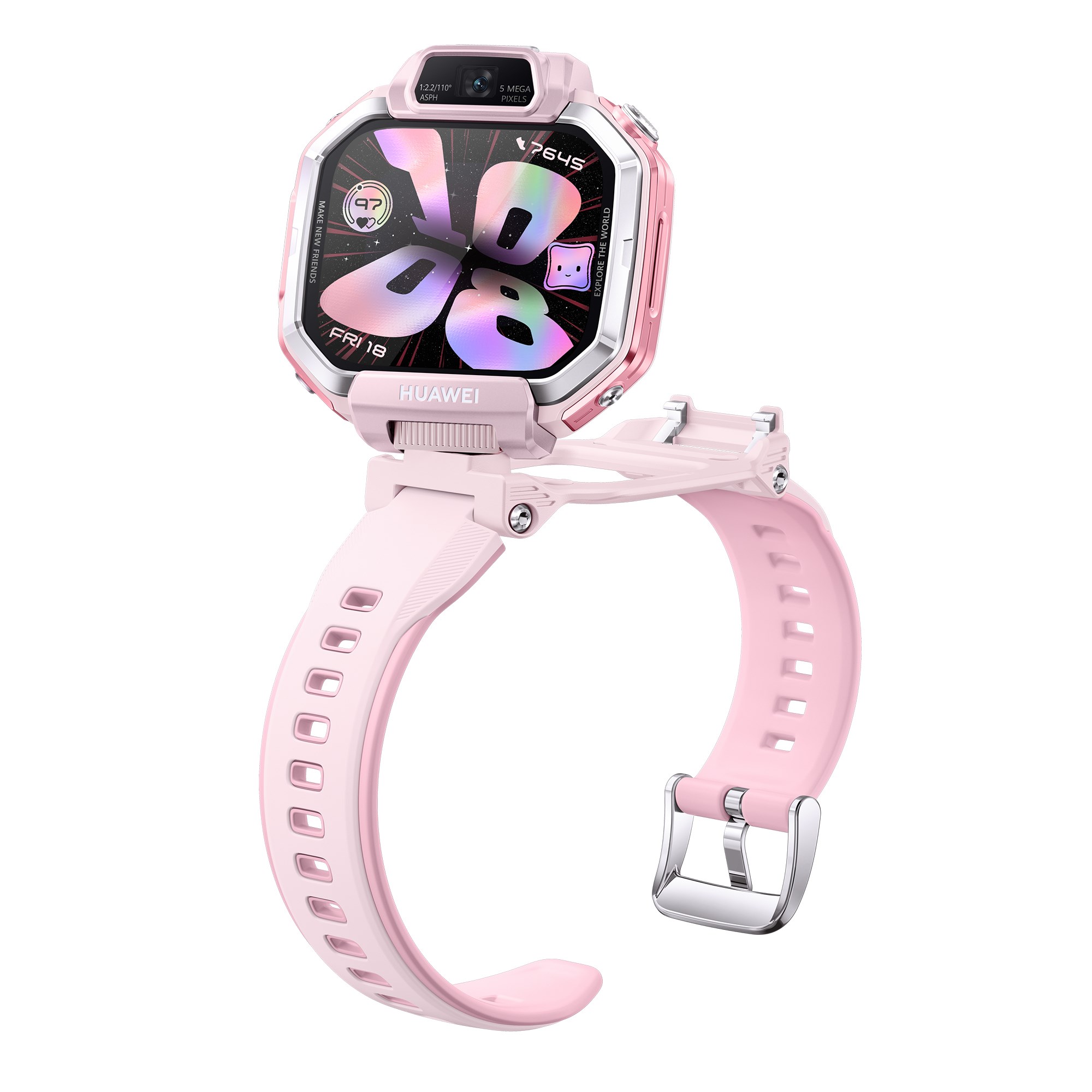 Huawei Watch Kids X1 Akıllı Çocuk Saati - Pembe, 360° Dönen Çift Kamera, HD Görüşme, Hassas Konum Takibi, 3 Yıl Garantili