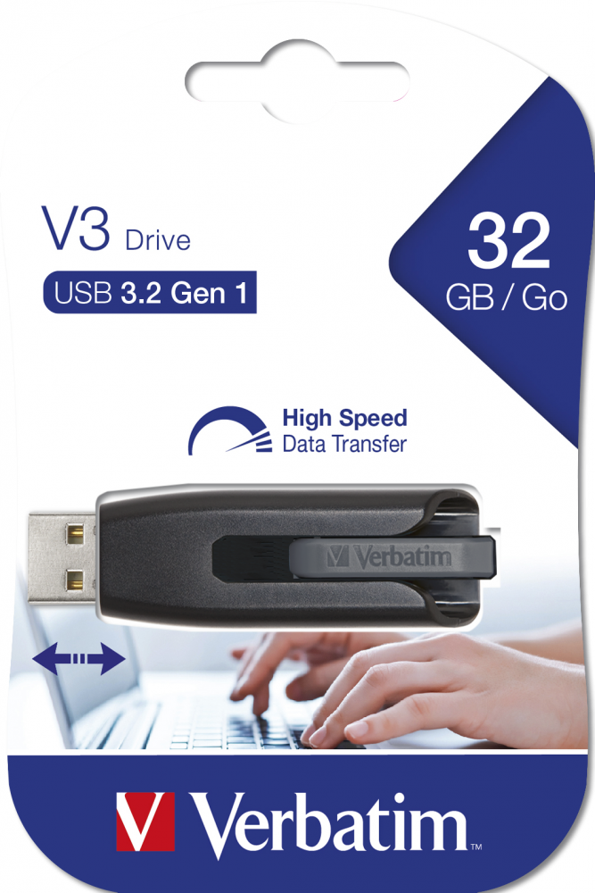 VERBATIM 49173 - 32GB STORE 'N' GO V3 USB 3.2 GEN 1 DRIVE 