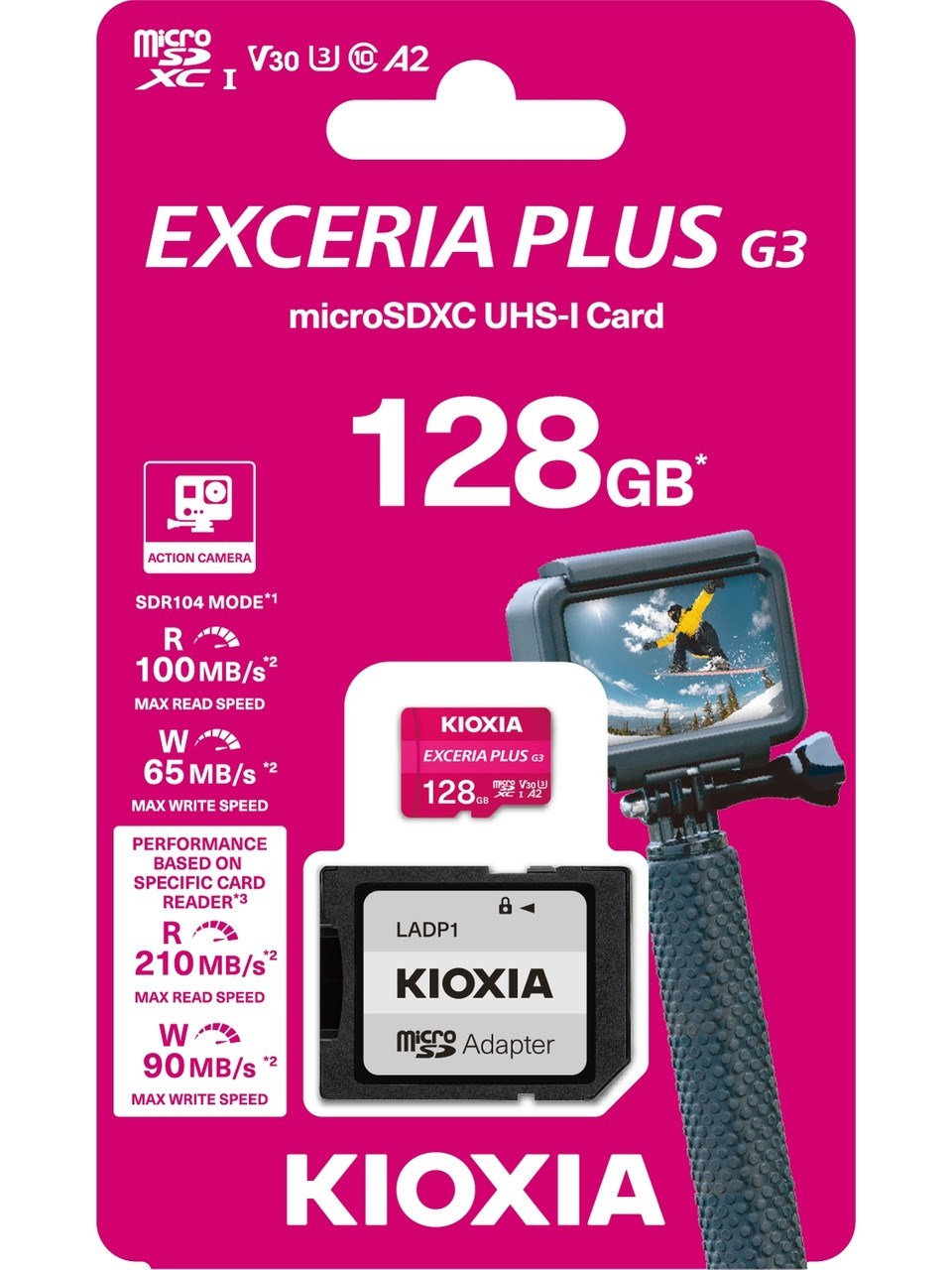 Kioxia Exceria Plus G3 128GB 210MB/s-90MB/s V30 MicroSD Hafıza Kartı LMPL3M128GG2
