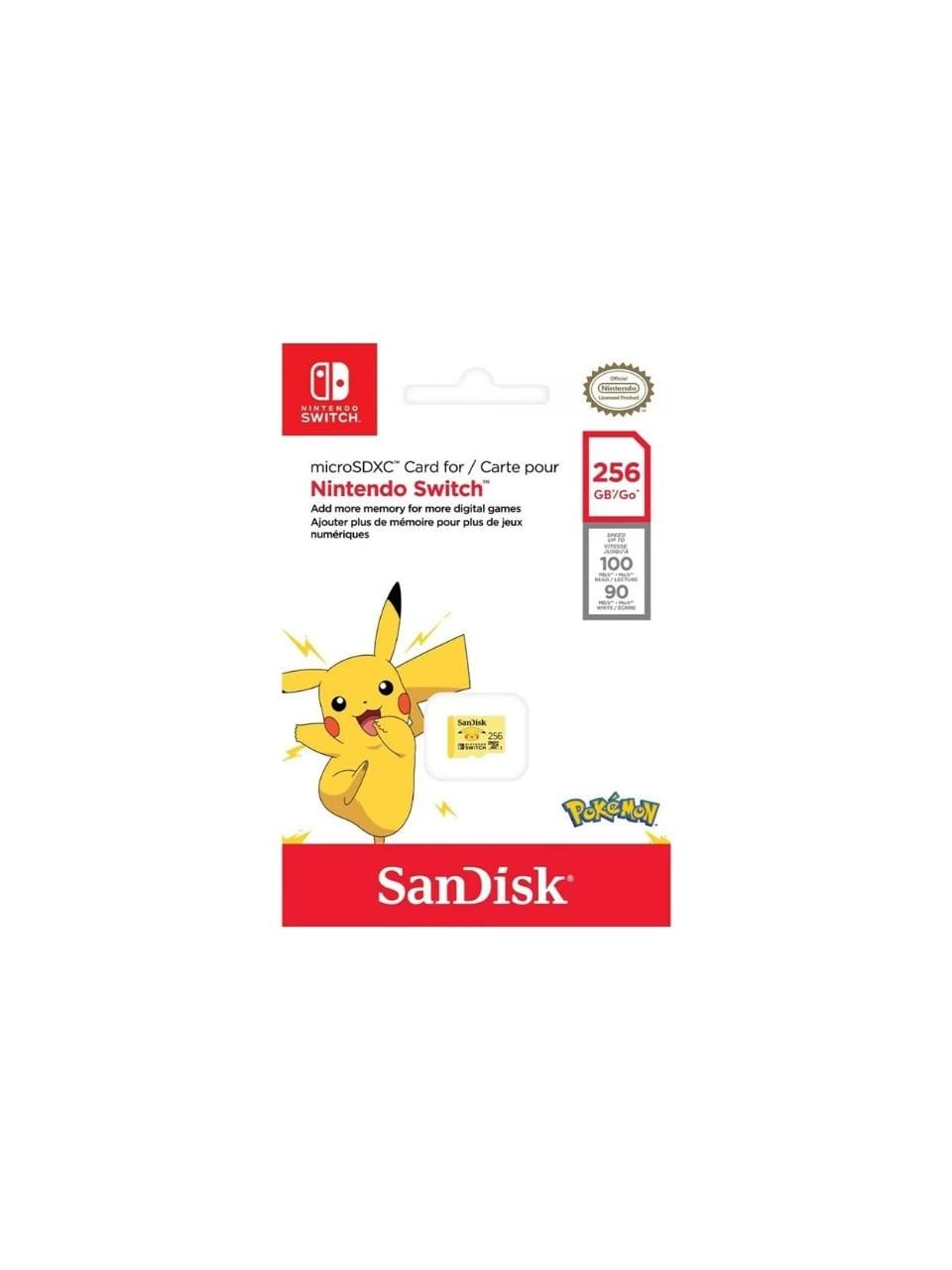 Sandisk Nintendo Switch Pokémon 256GB 100MB/S Microsdxc Lisanslı Hafıza Kartı SDSQXAO-256G-GN6ZK