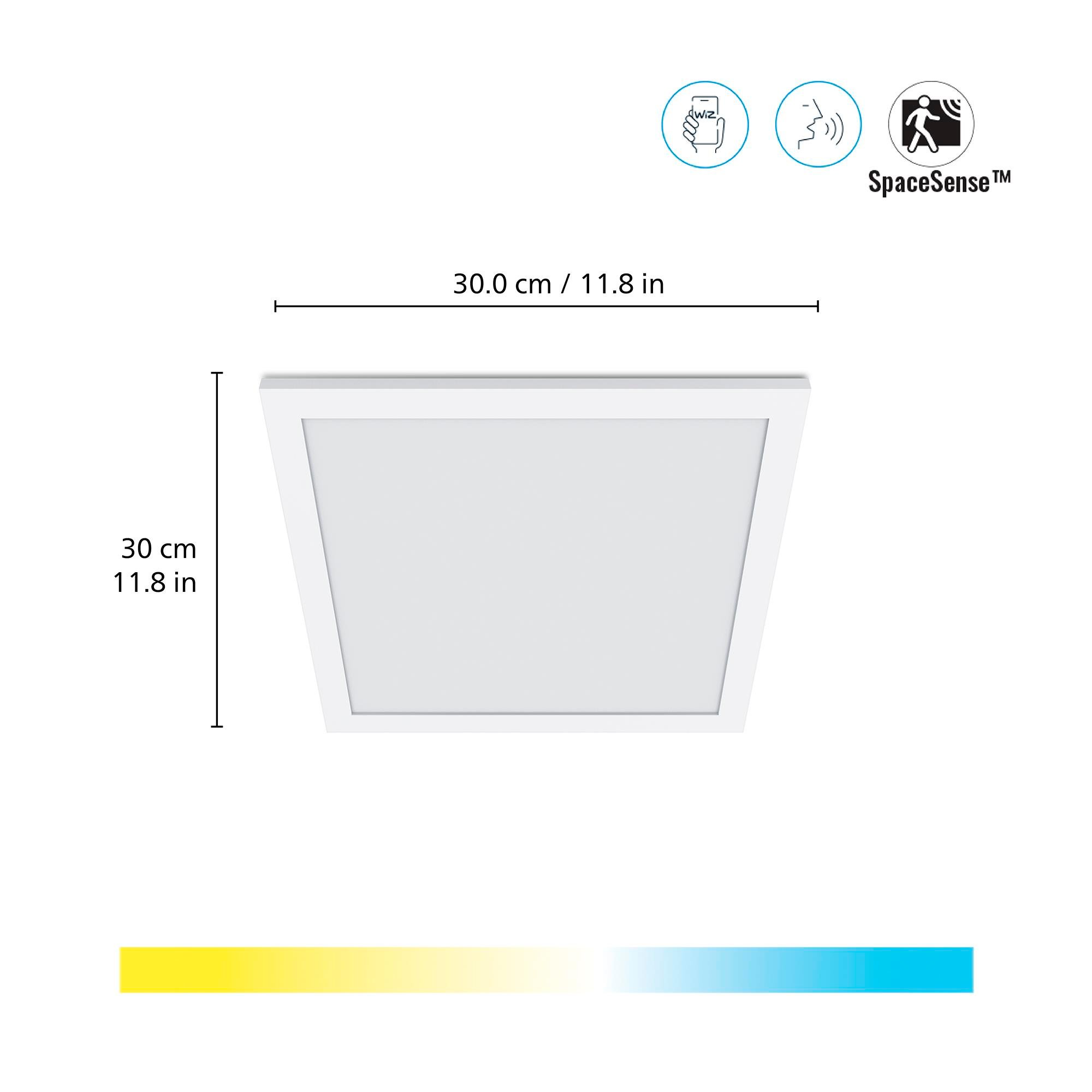 Wiz Beyaz Akıllı Sıva Üstü Sarı-Beyaz Ambiyans Kare Panel Tavan Armatürü 12W