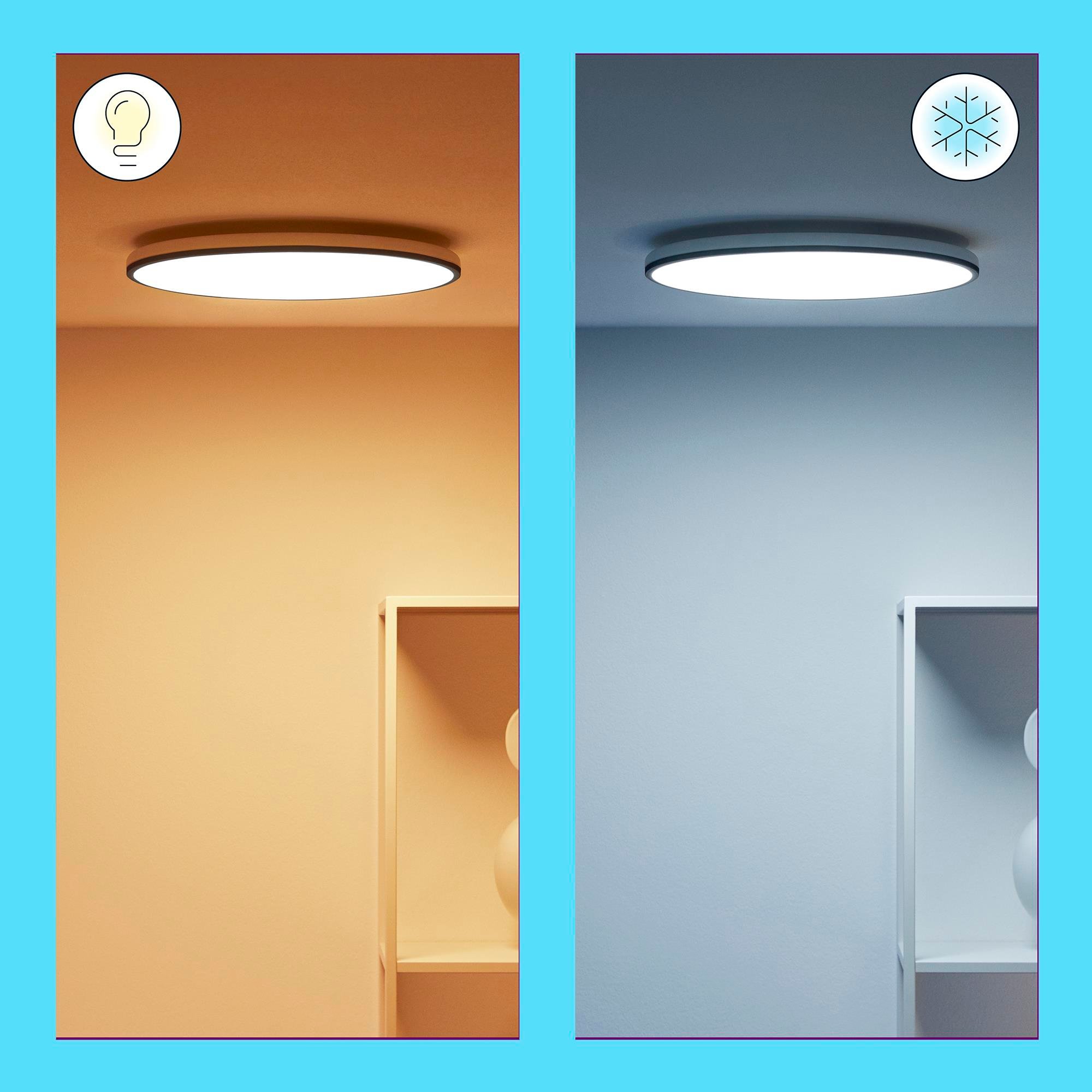 Wiz Rune SuperSlim Tavan Lambası Sarı Beyaz Işık / RGB Kenarlık