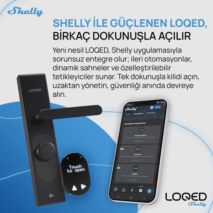 LOQED Touch Akıllı Kapı Kilidi Siyah Edition