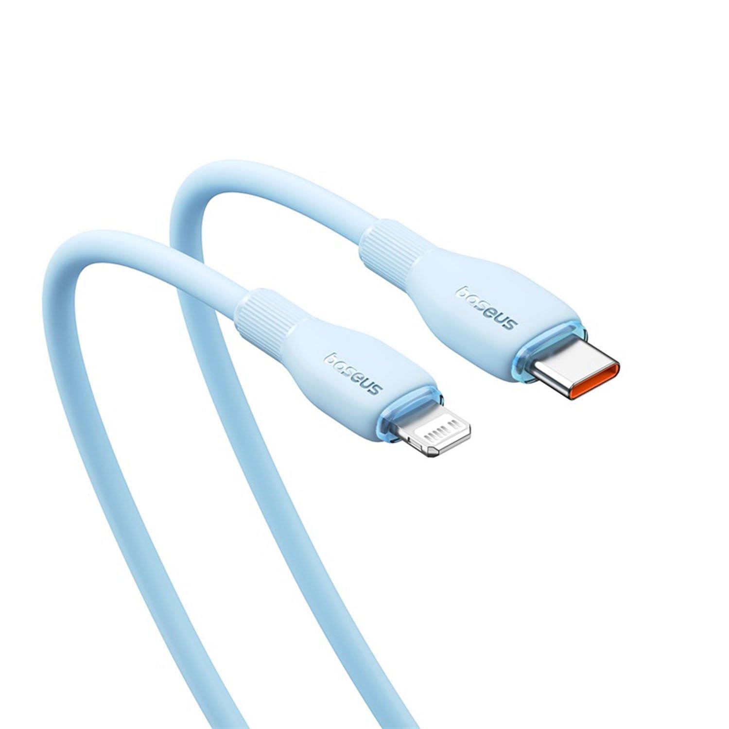 Baseus Pudding Hızlı Şarj Özellikli Type-C to Lightning 20W Kablo 1.2 M Mavi