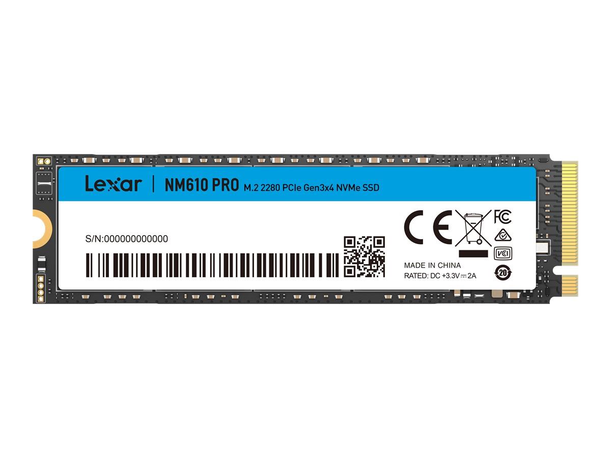 LEXAR SSD LNM610 PRO 1TB M.2 2280 PClE GEN3X4 NVMe UP TO 3300 MBS READ AND 2600 MBS WRITE LNM610P001T-RNNNG