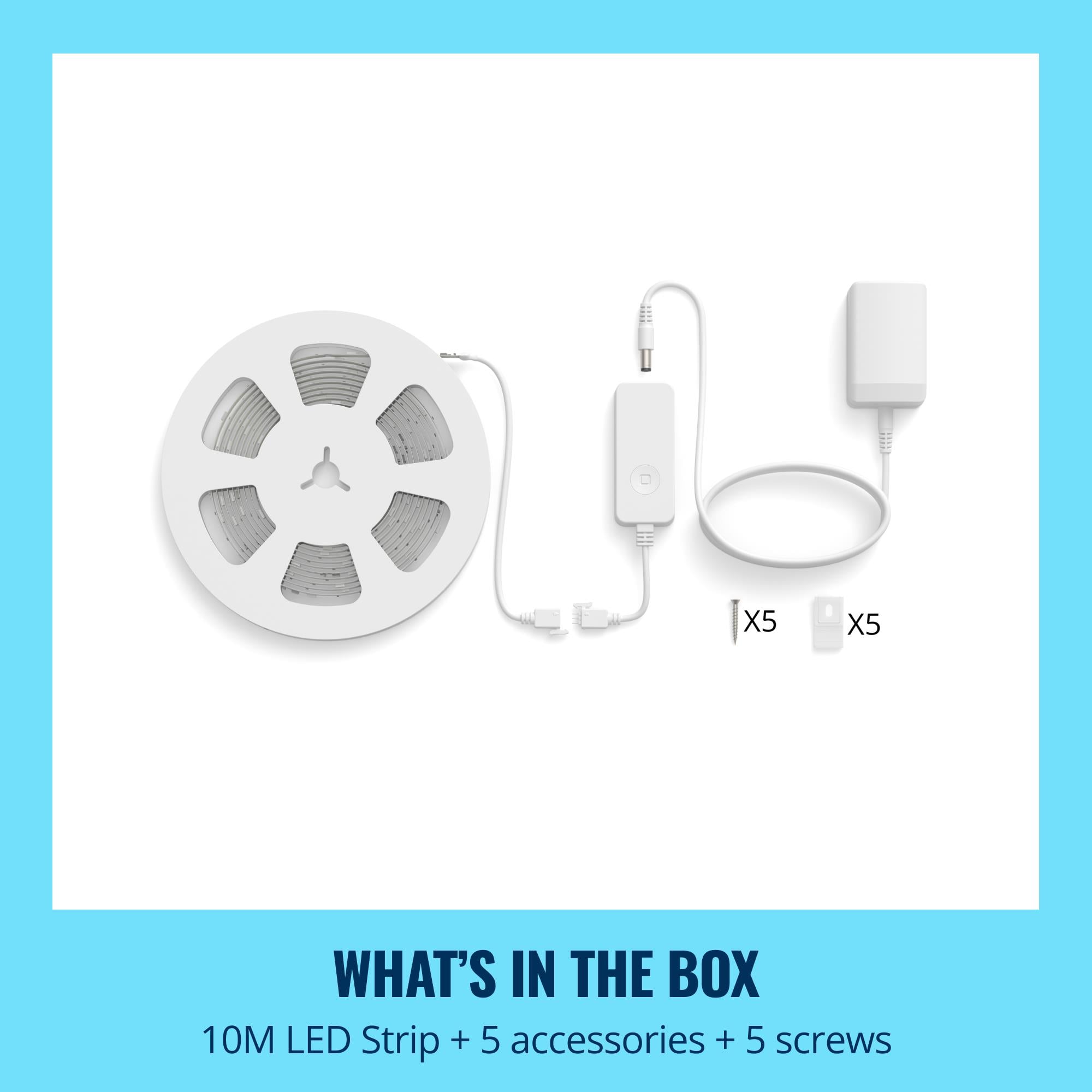 Wiz RGBIC 10 Metre Akıllı Led Şerit (16 Milyon Renk, Wi-Fi Kontrollü) - Google Home, Alexa and HomeKit