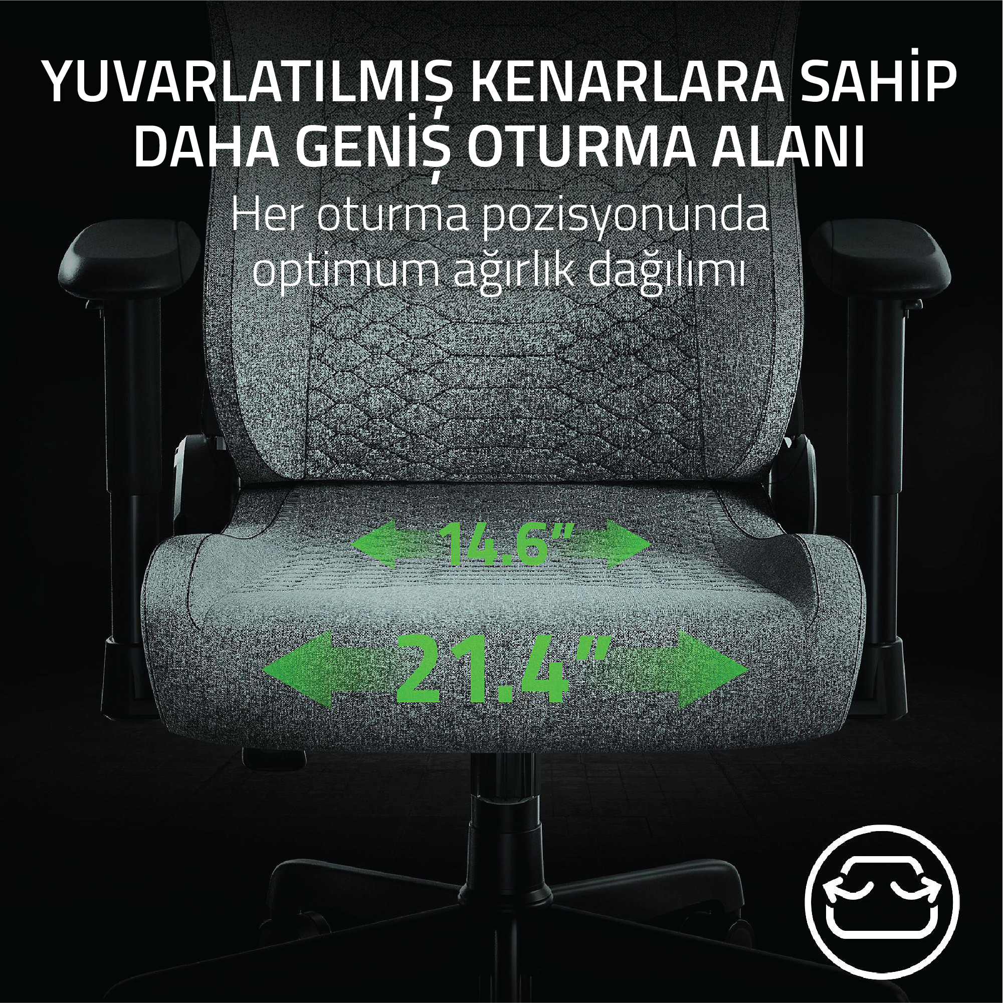 Razer İskur V2 X Açık Gri Oyuncu Koltuğu RZ38-05310200-R3G1