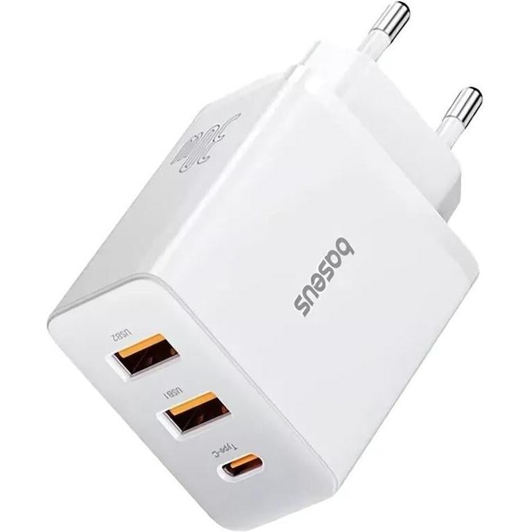 Baseus Cube Hızlı Şarj Cihazı 2U+C 30W Beyaz