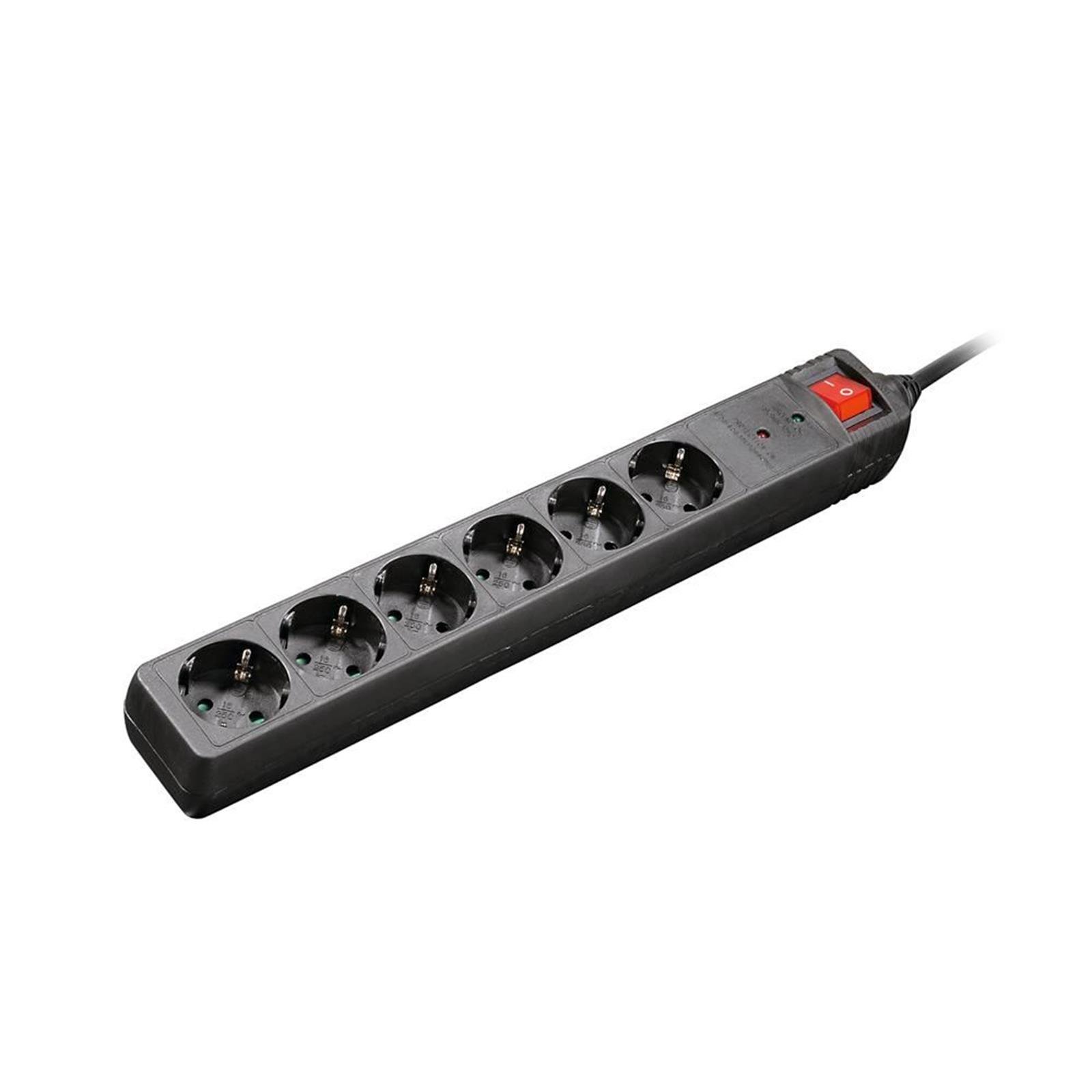 HAMA 6lı Akım Korumalı Priz 2m HM.137311 Siyah