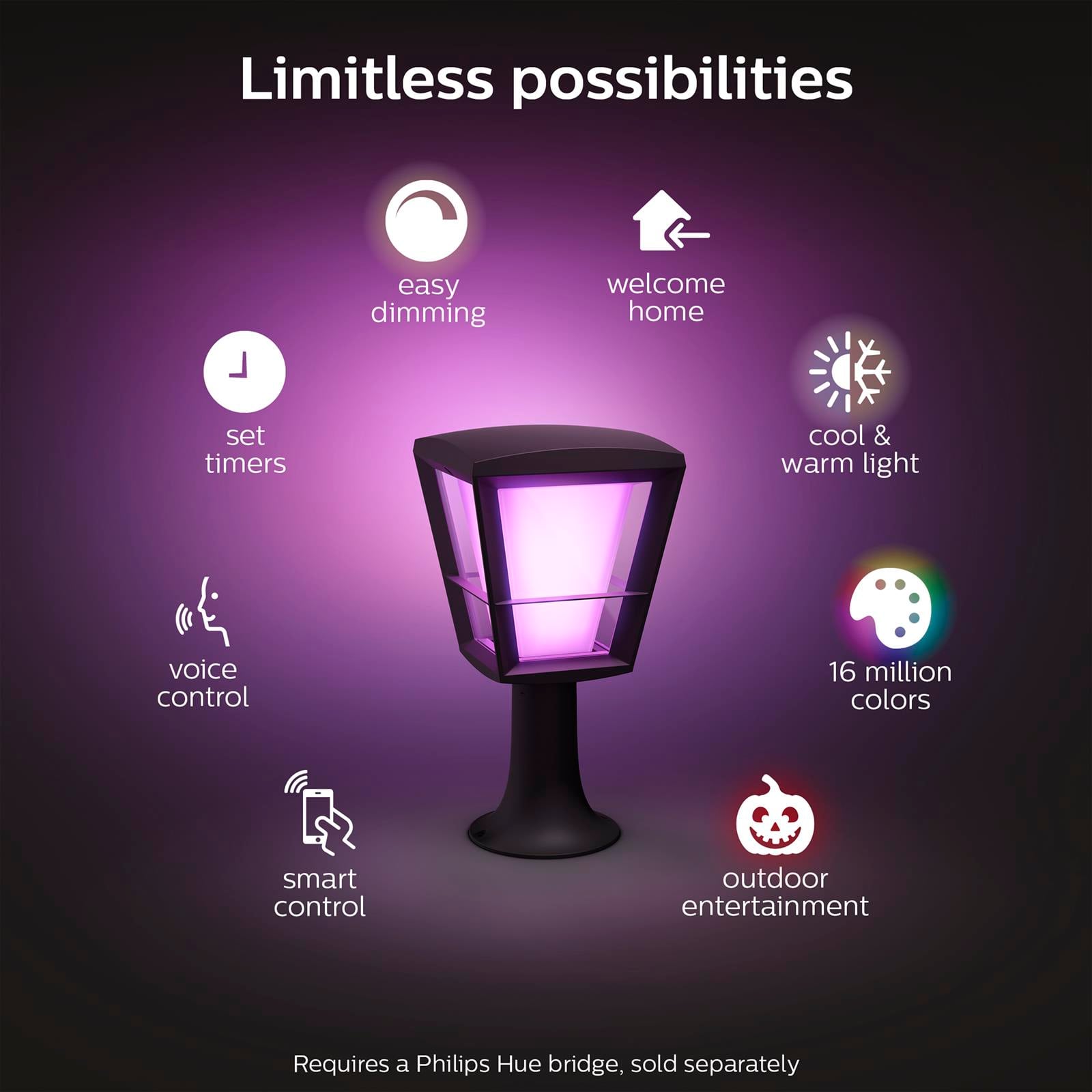 Philips Econic Ayaklı Bahçe Lambası Siyah - 915005732501