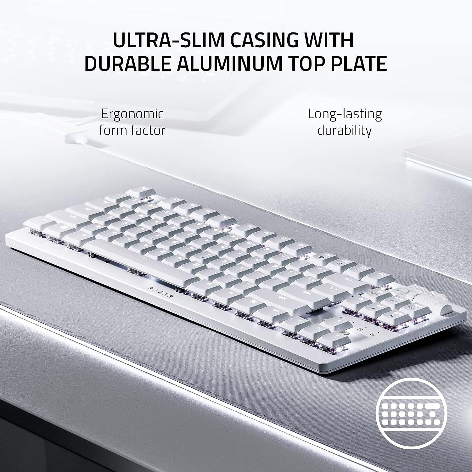 Razer Deathstalker V2 PRO Tenkeyless TKL Optical Red Switch Beyaz Kablosuz Mekanik Gaming Klavye