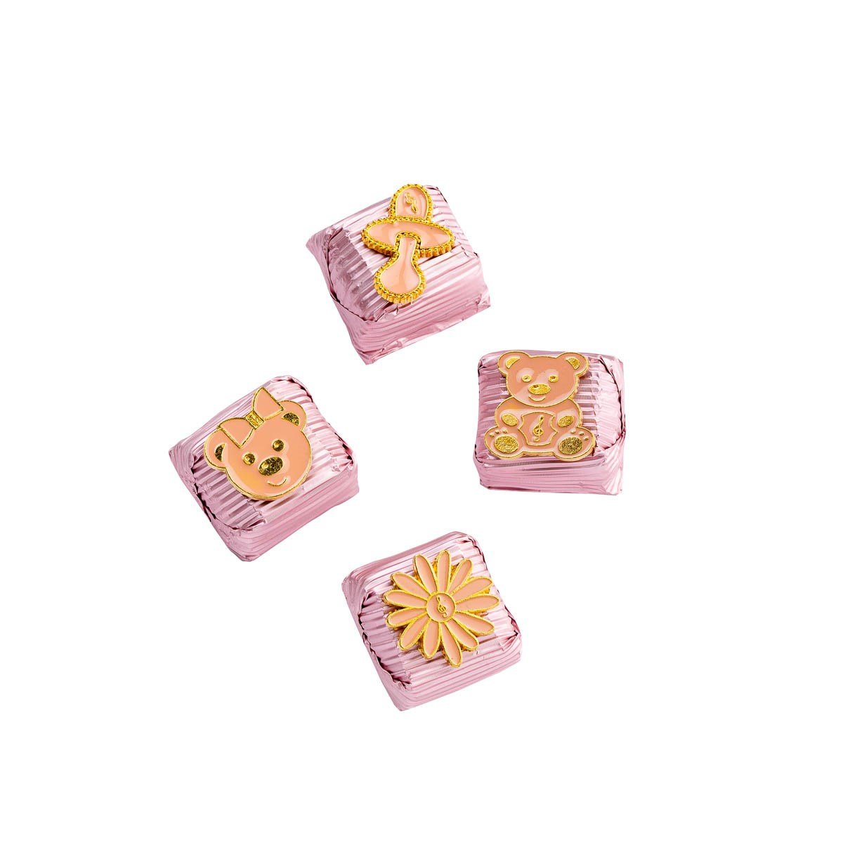 Dekorlu Broş Pembe Kız Bebek Çikolatası