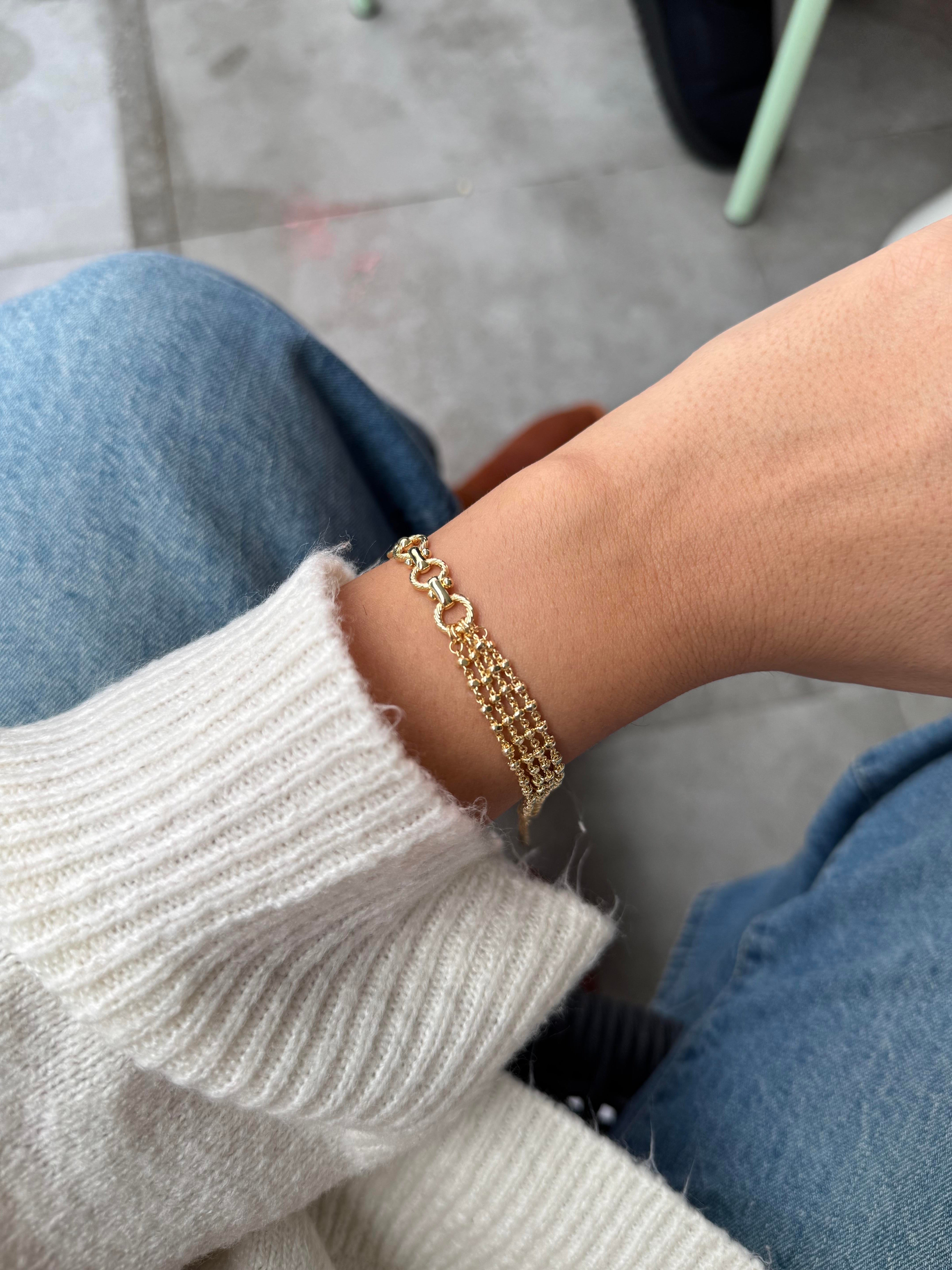 14k altın rengi vip yeni sezon bileklik 34