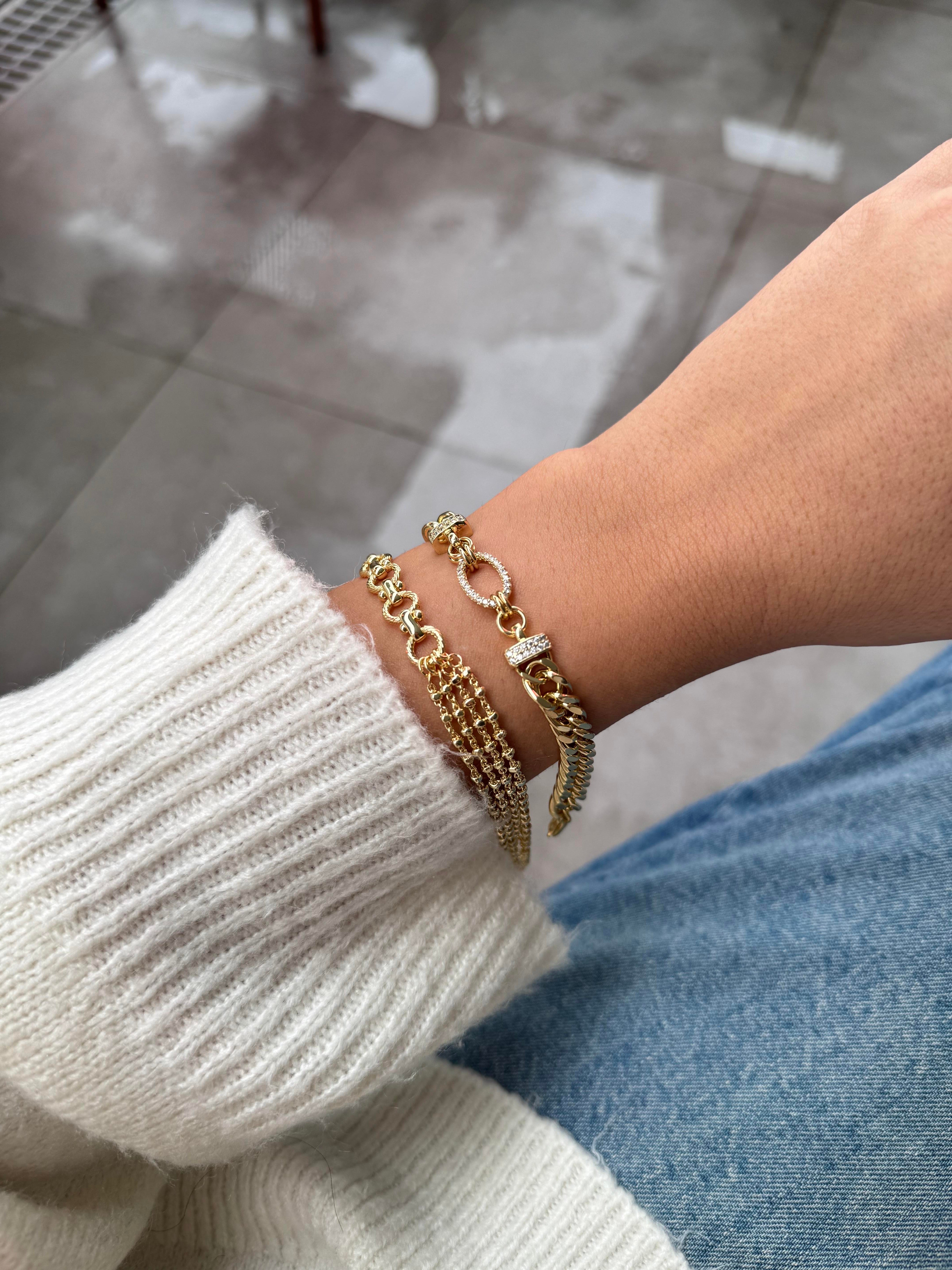 14k altın rengi vip yeni sezon bileklik 34
