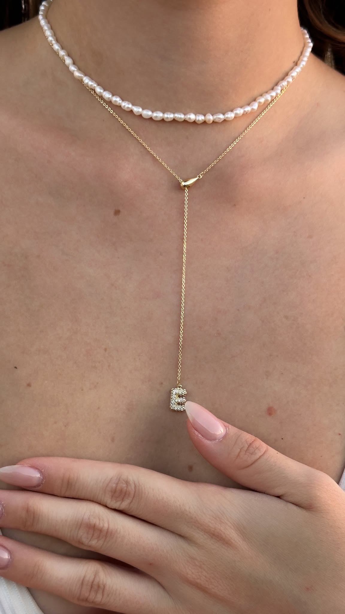 14k Çelik Küçük Harf Kolye