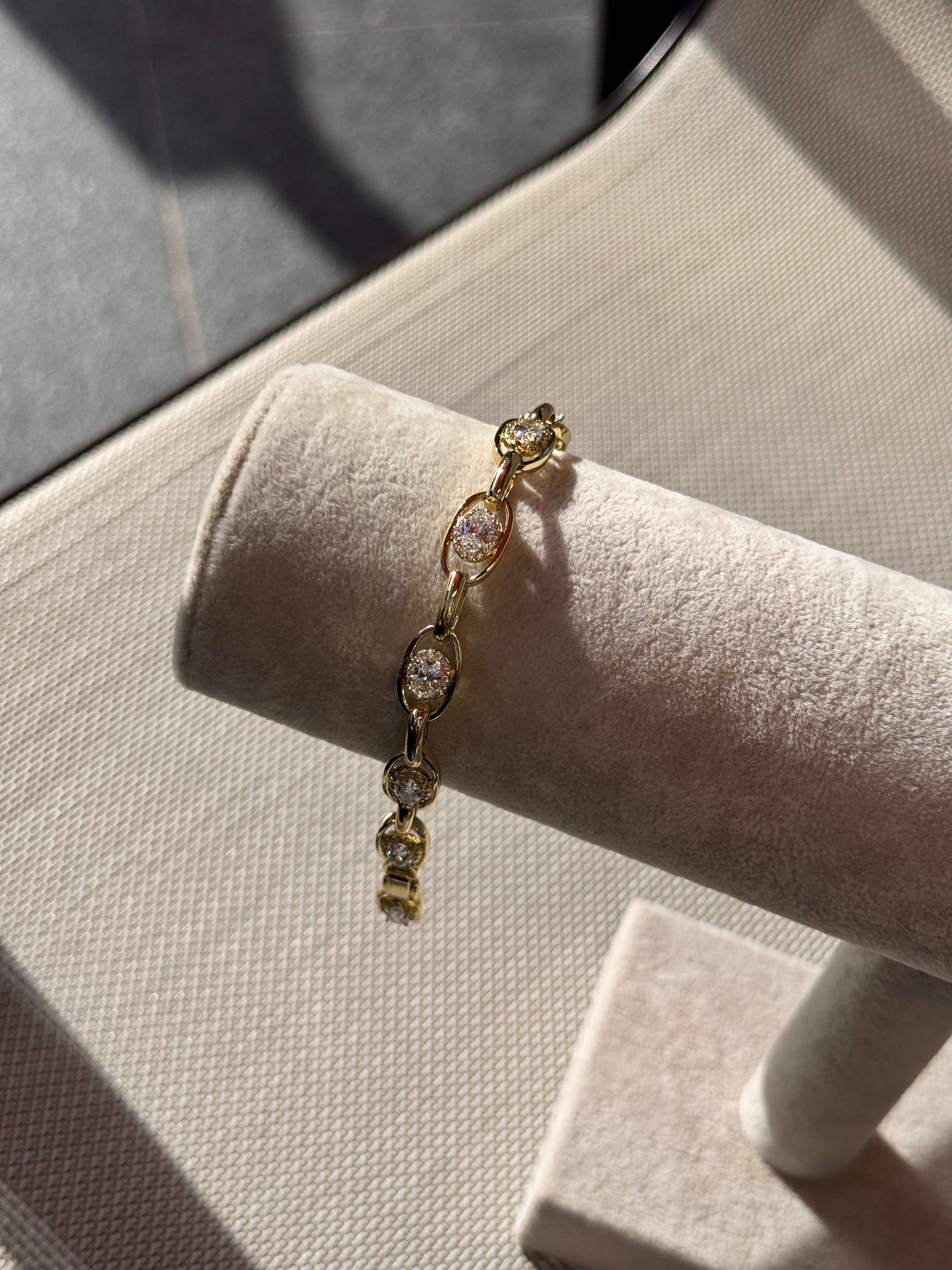14k tektaş detaylı sıralı bileklik