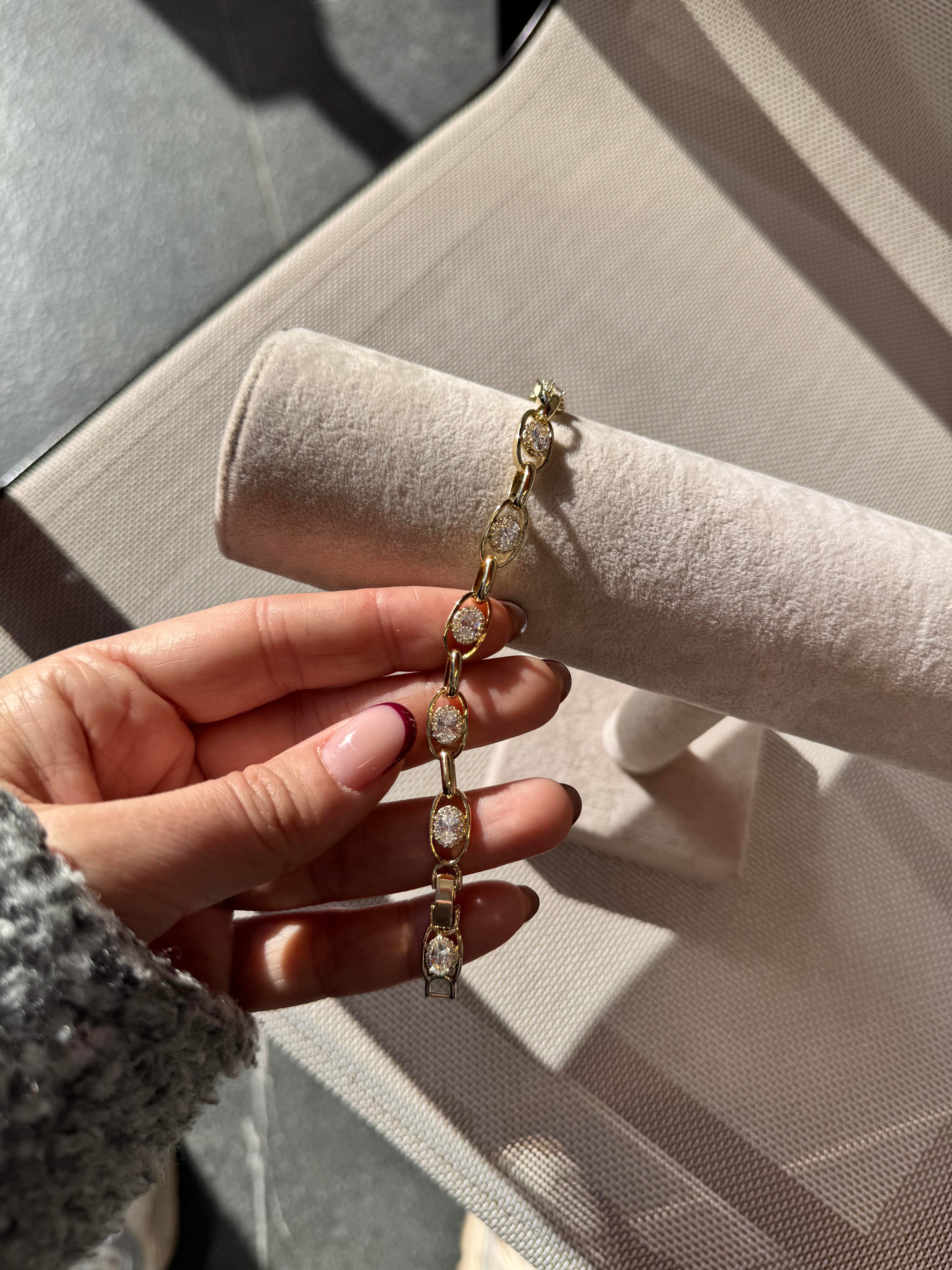14k tektaş detaylı sıralı bileklik