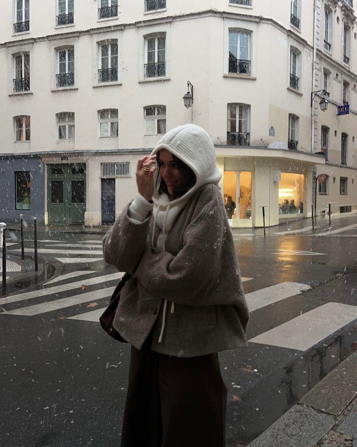 Örgü beyaz balaklava  