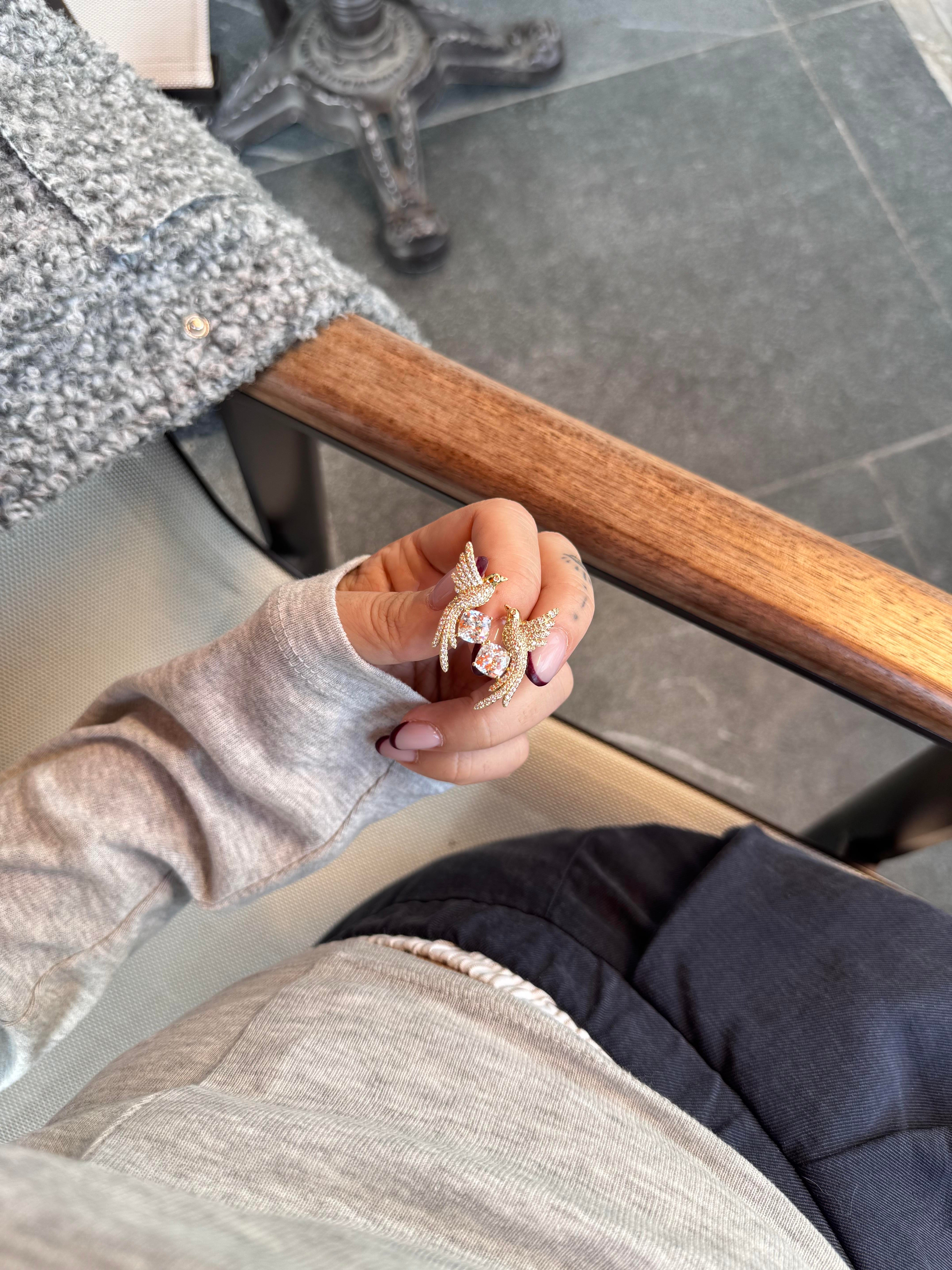 Özel Seri anka kuşu küpe