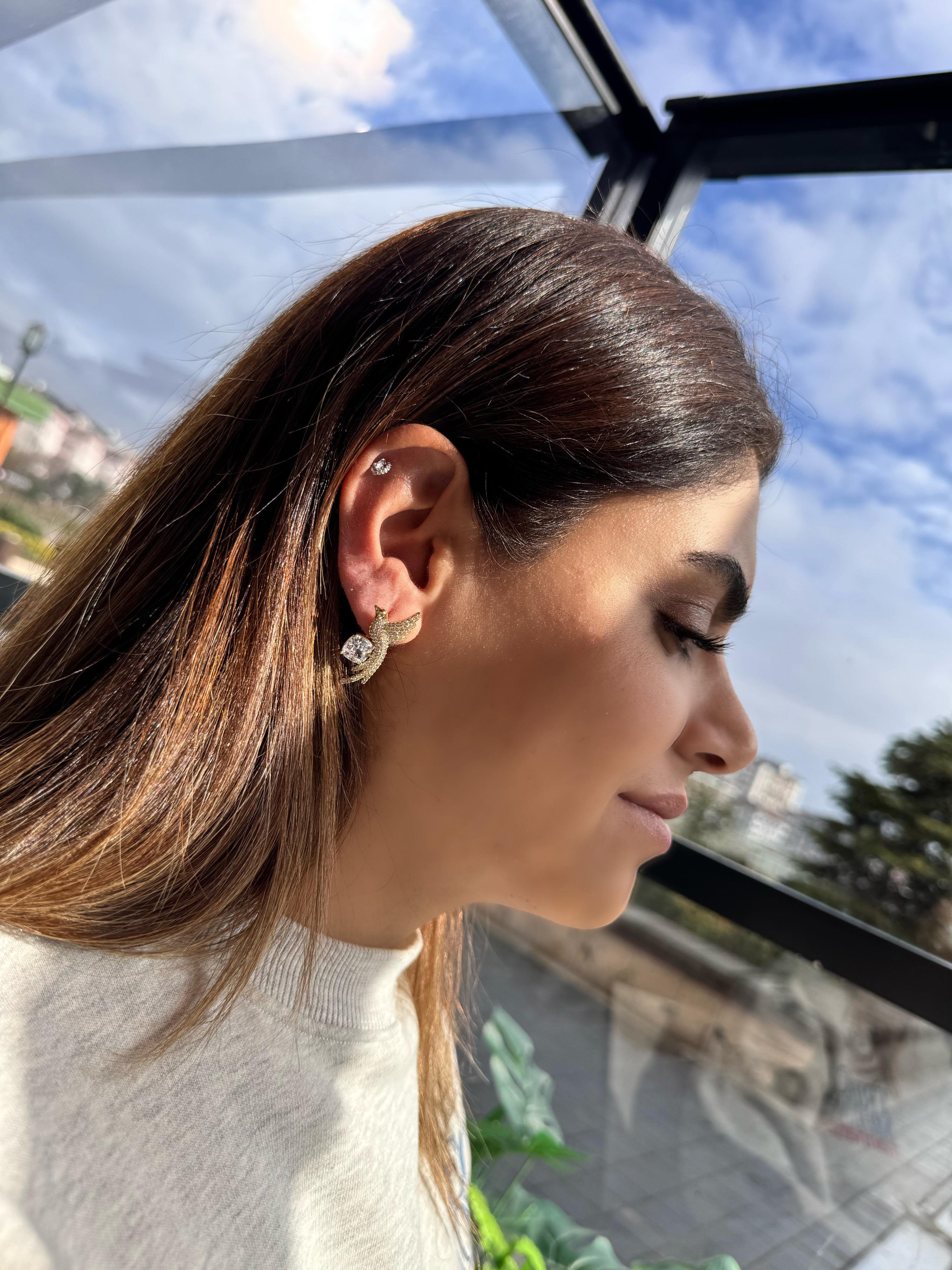 Özel Seri anka kuşu küpe