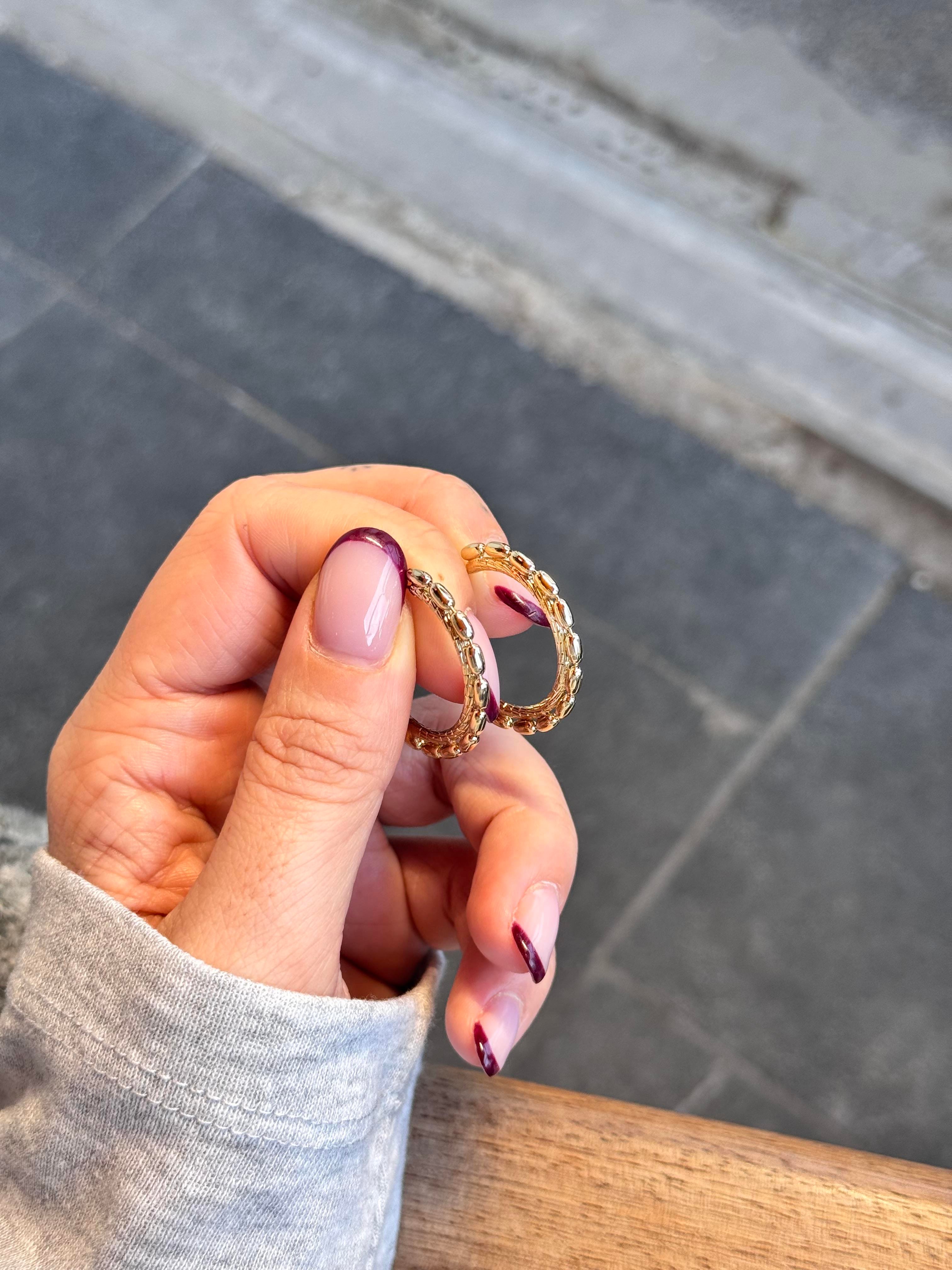 Özel Seri çiftli gold küpe