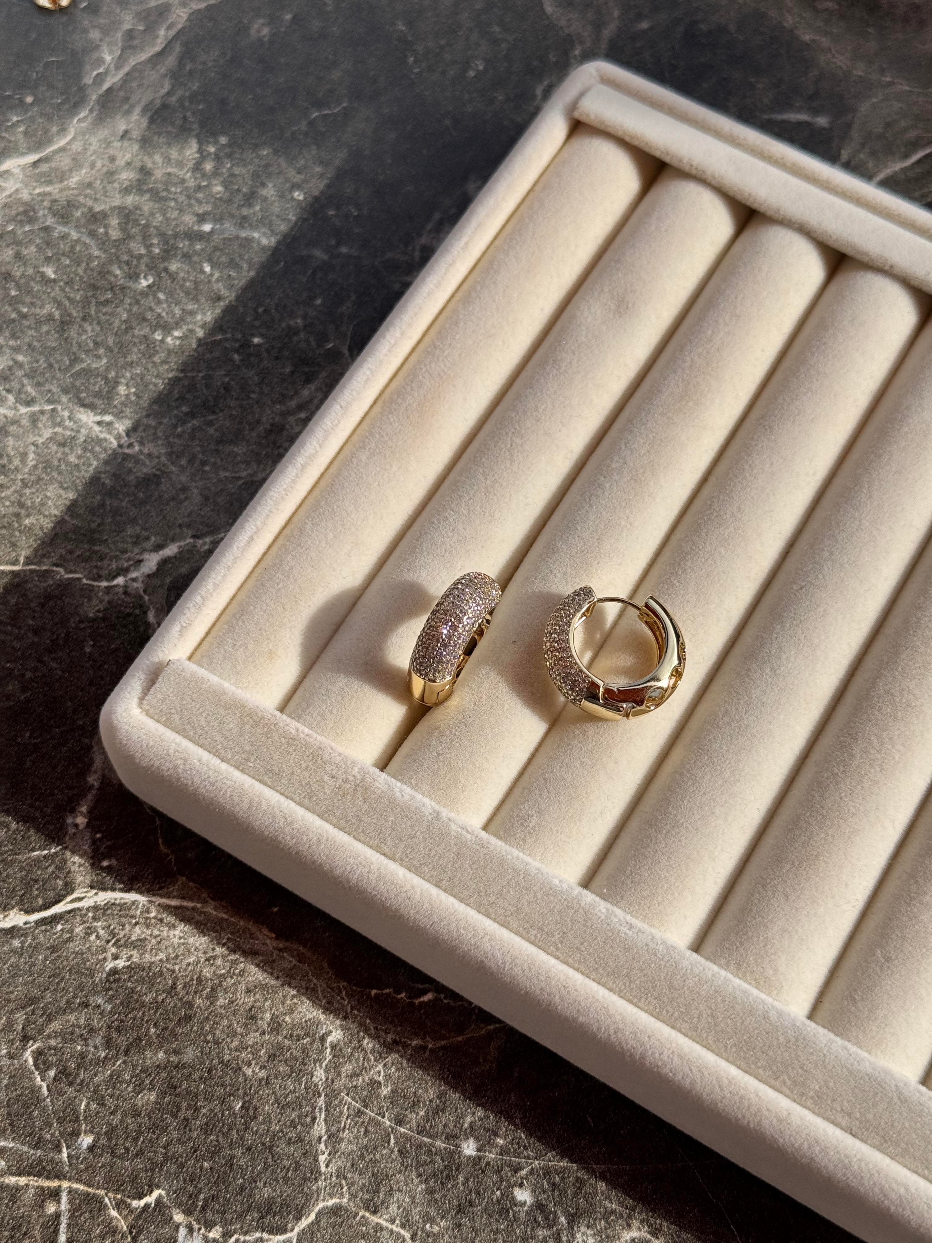 Özel Seri kalın full taşlı halka Küpe