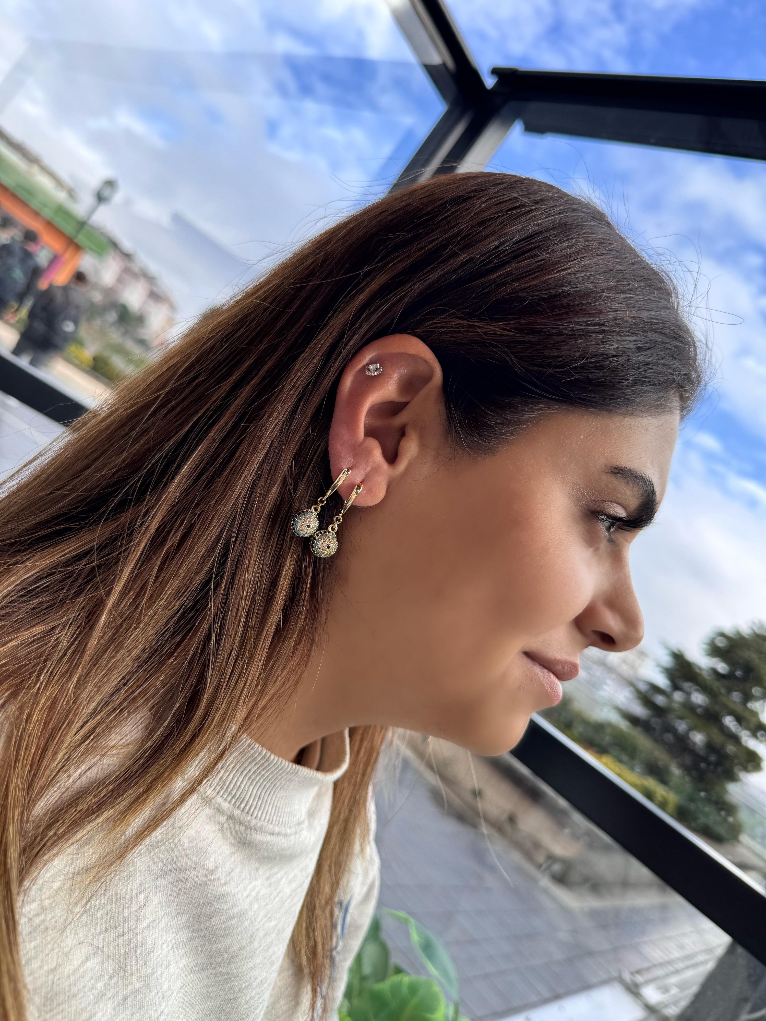 Özel Seri nazar boncuğu Küpe