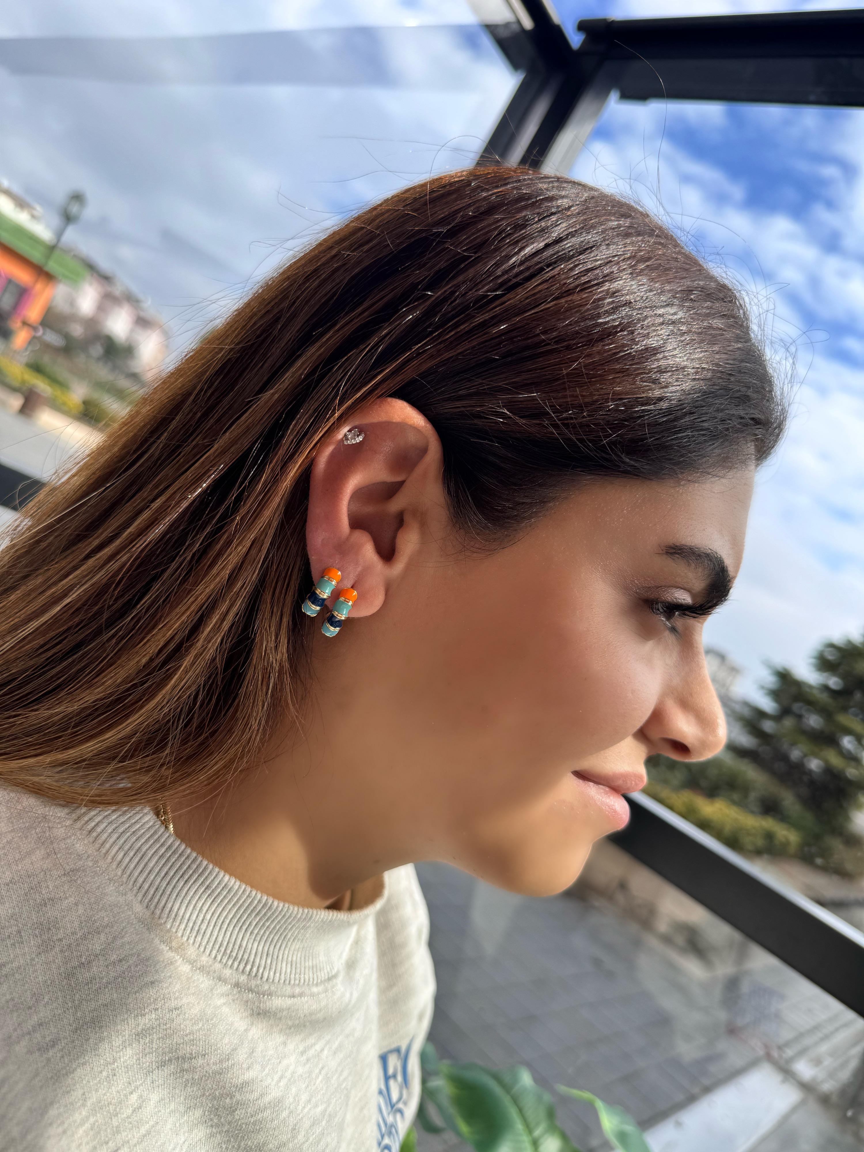 Özel Seri renkli halka küpe