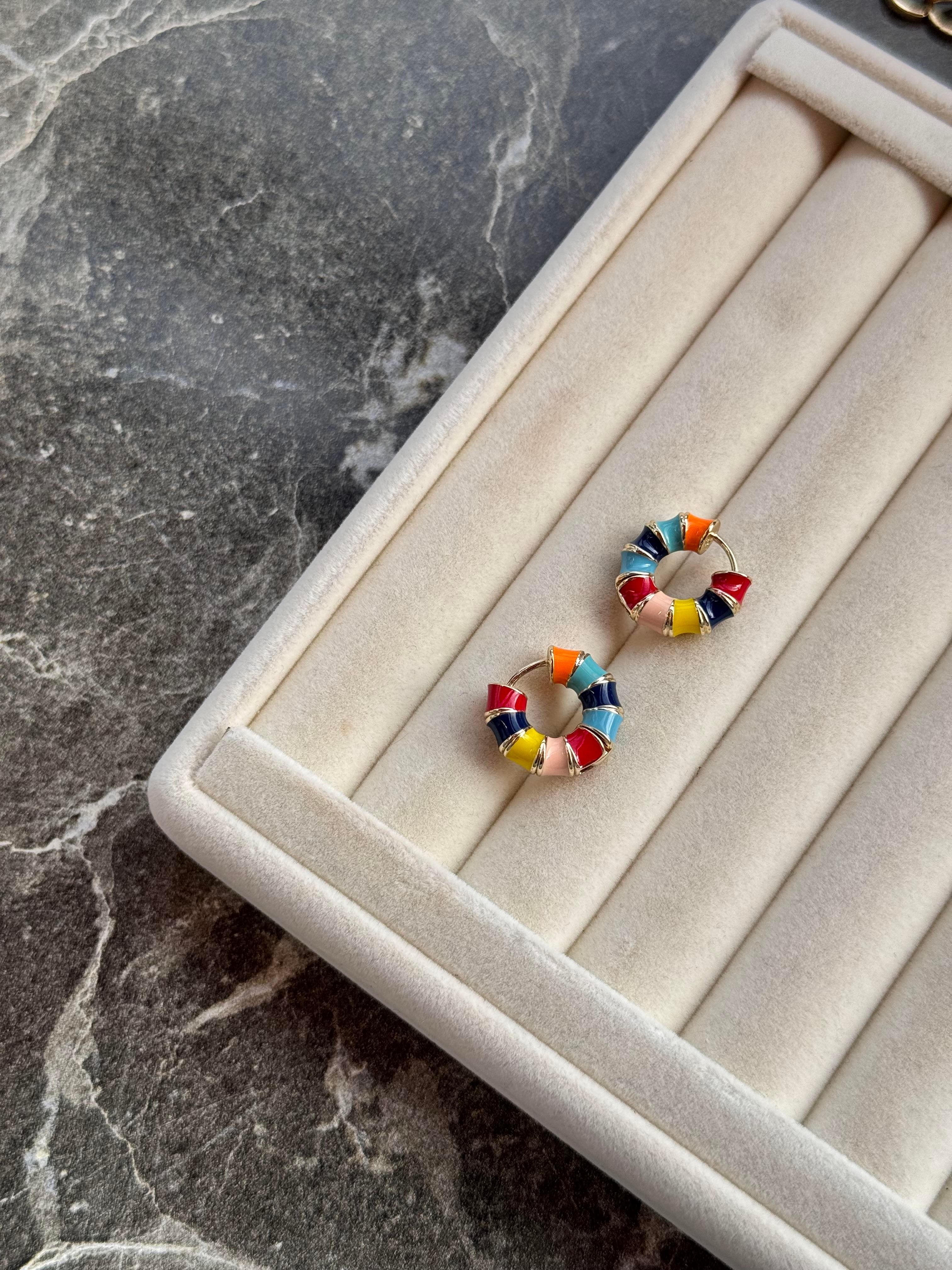 Özel Seri renkli halka küpe