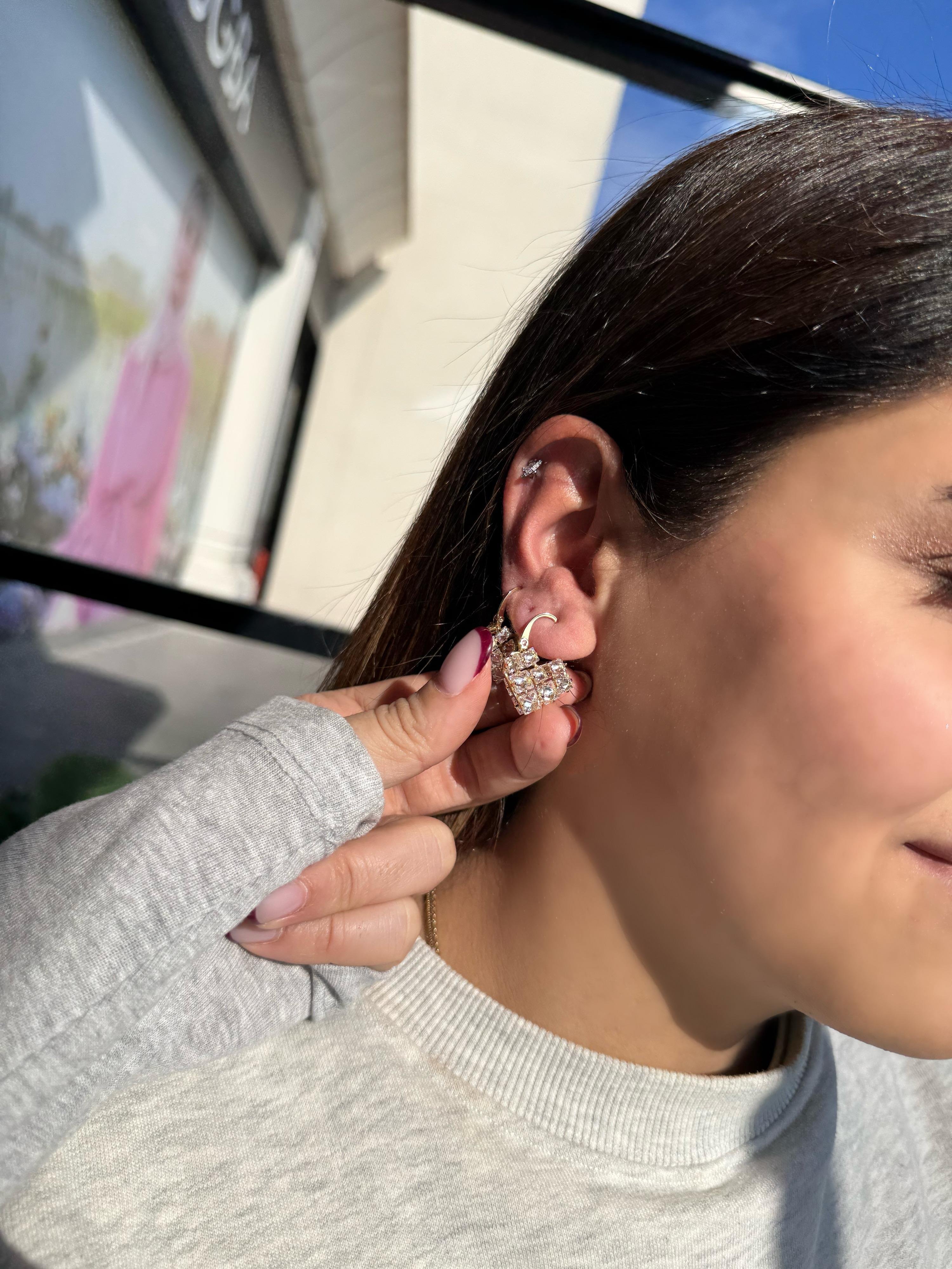 Özel Seri taşlı kalp Küpe