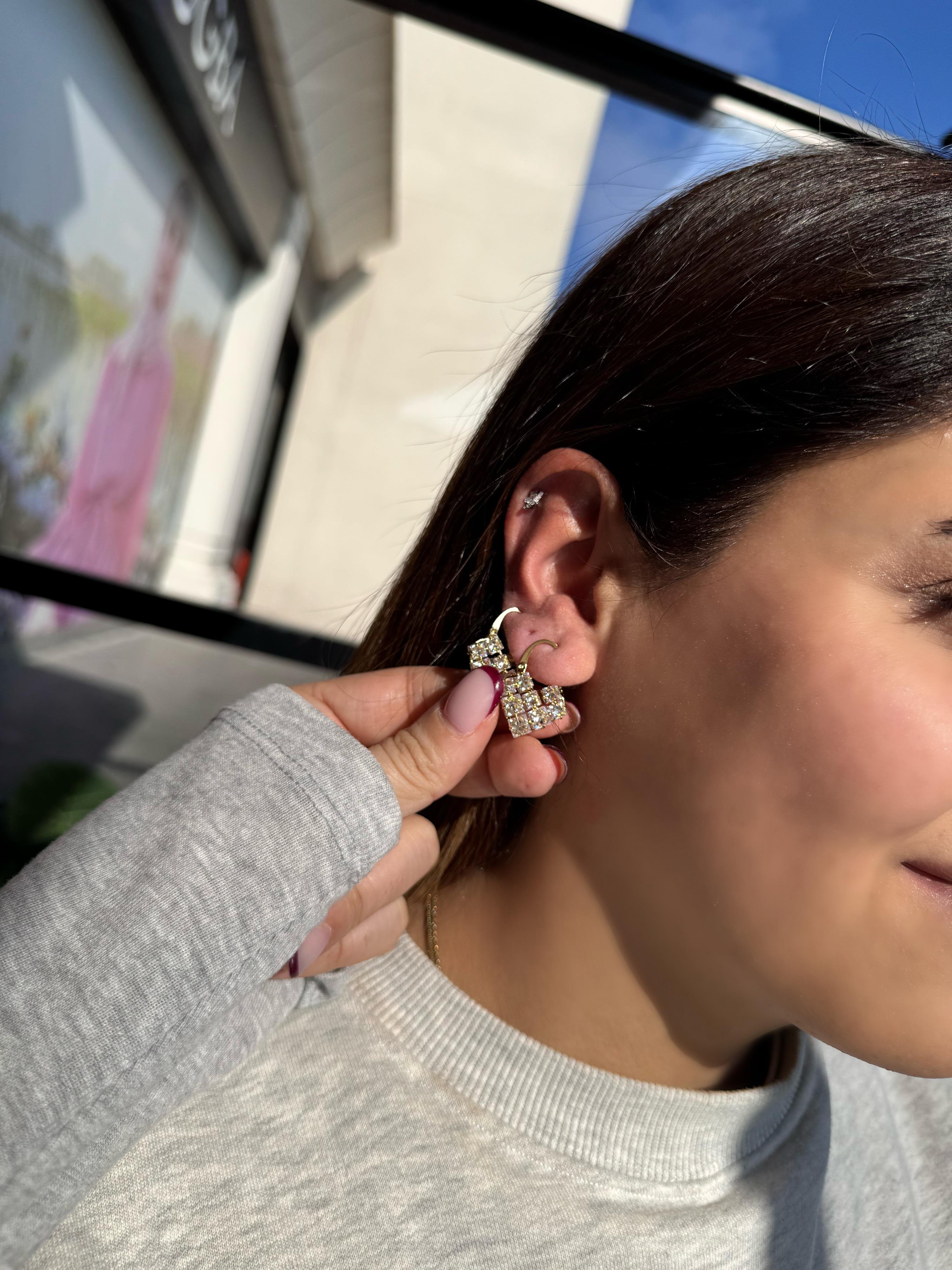 Özel Seri taşlı kalp Küpe