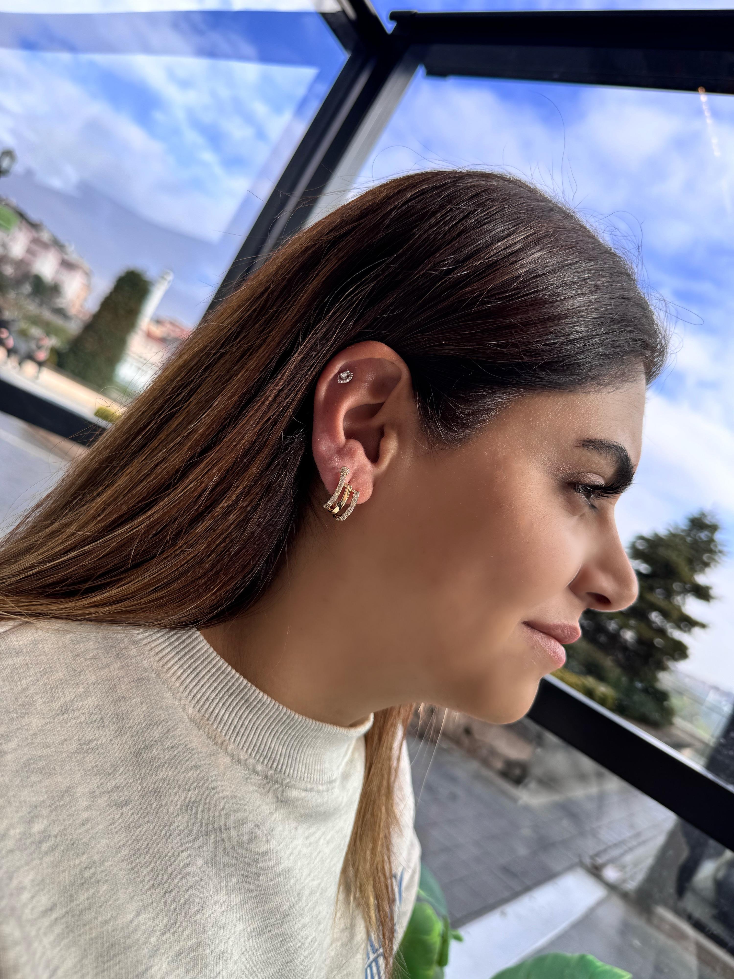 Özel Seri üçlü görünümlü Küpe