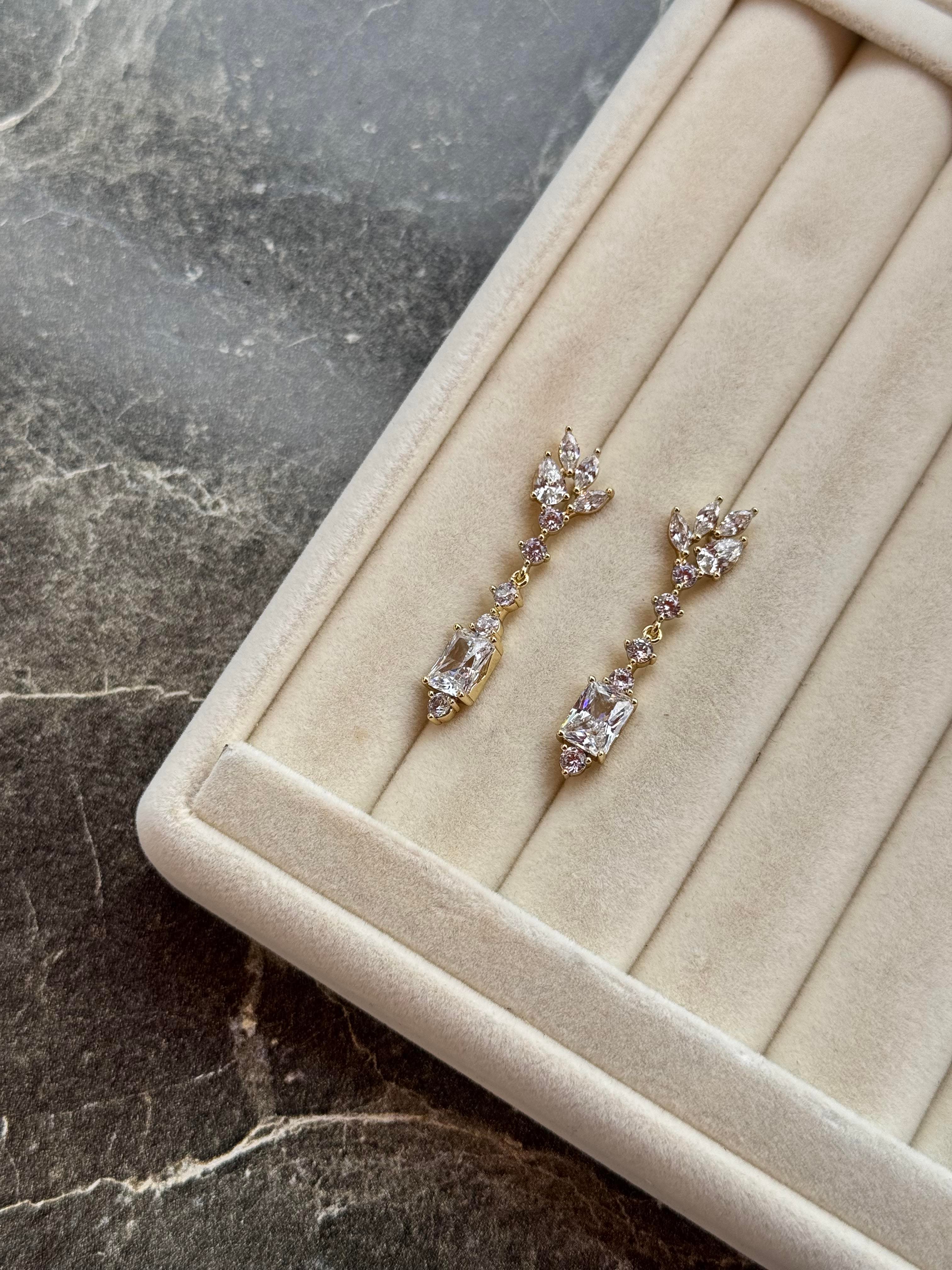 Özel Seri zircon uzun küpe