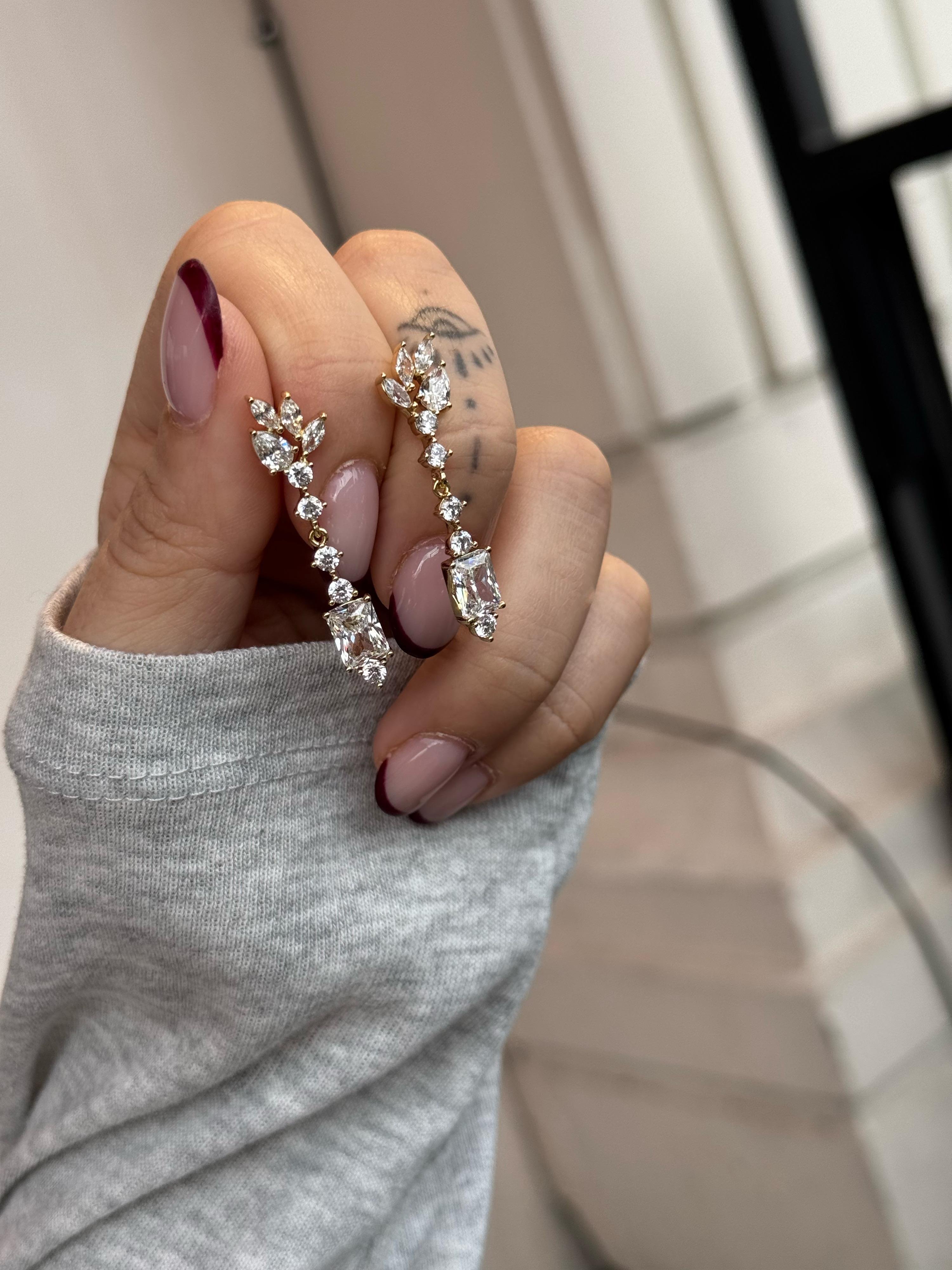 Özel Seri zircon uzun küpe