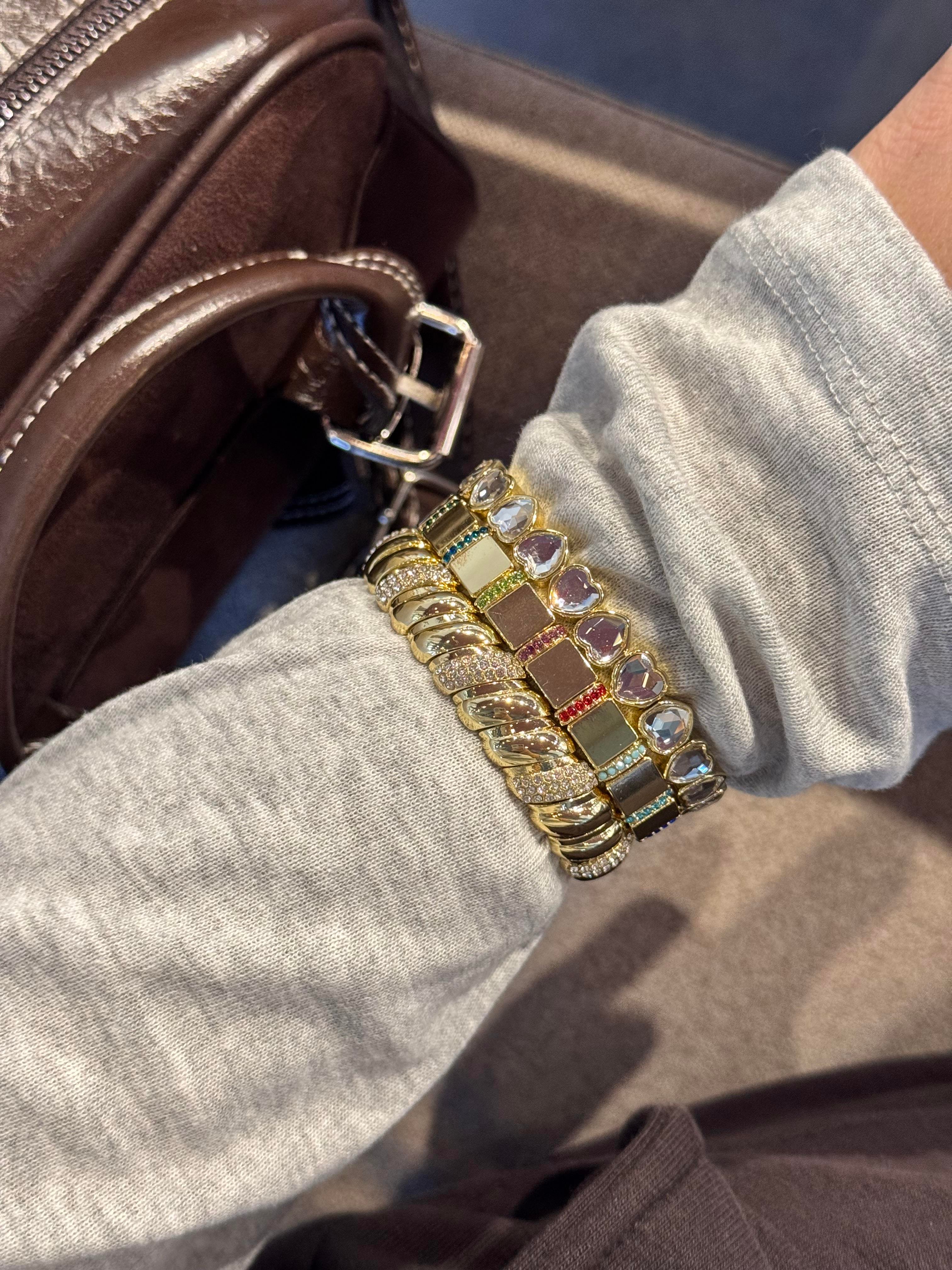 Üçlü taşlı Bileklik seti