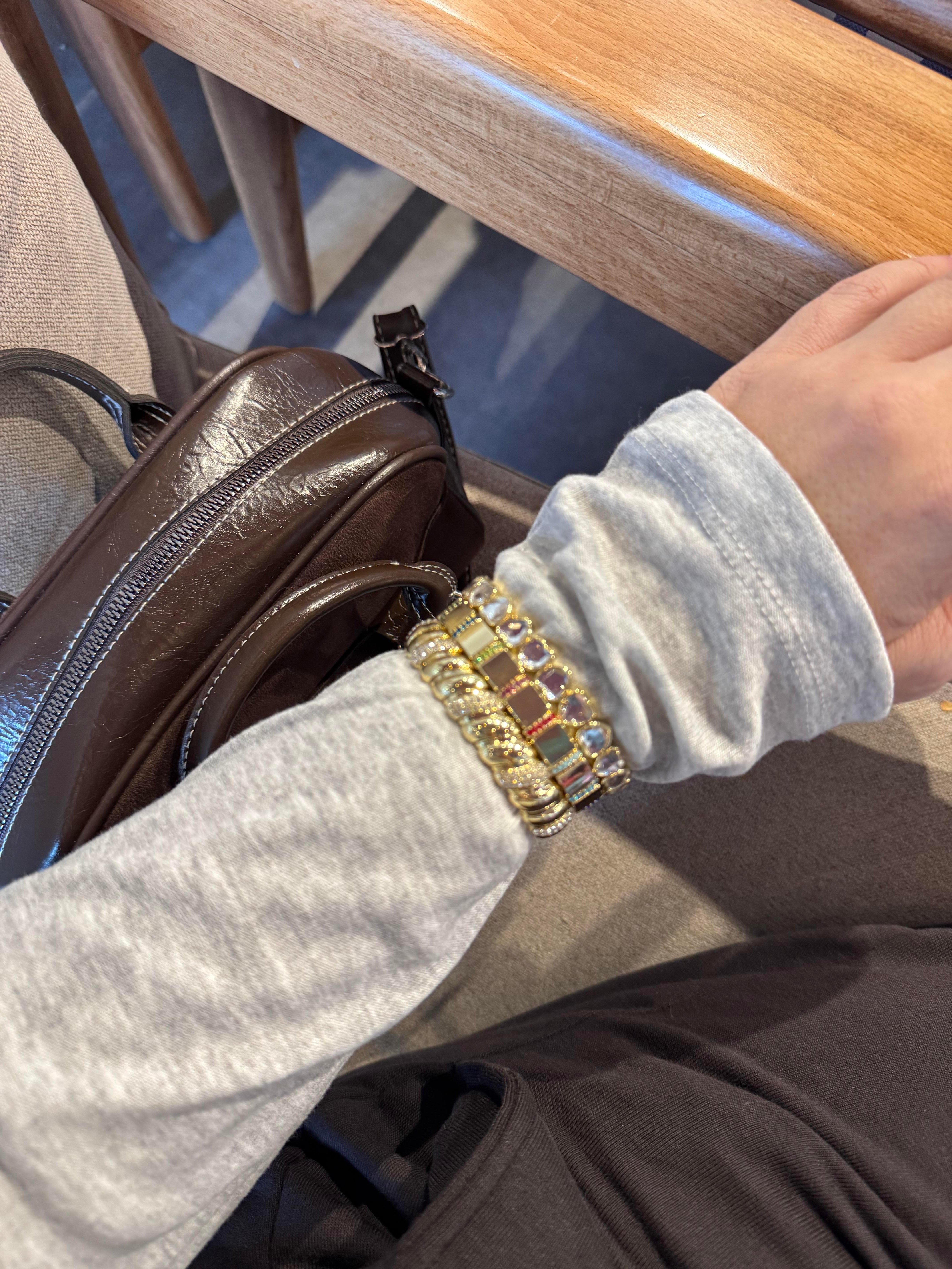 Üçlü taşlı Bileklik seti