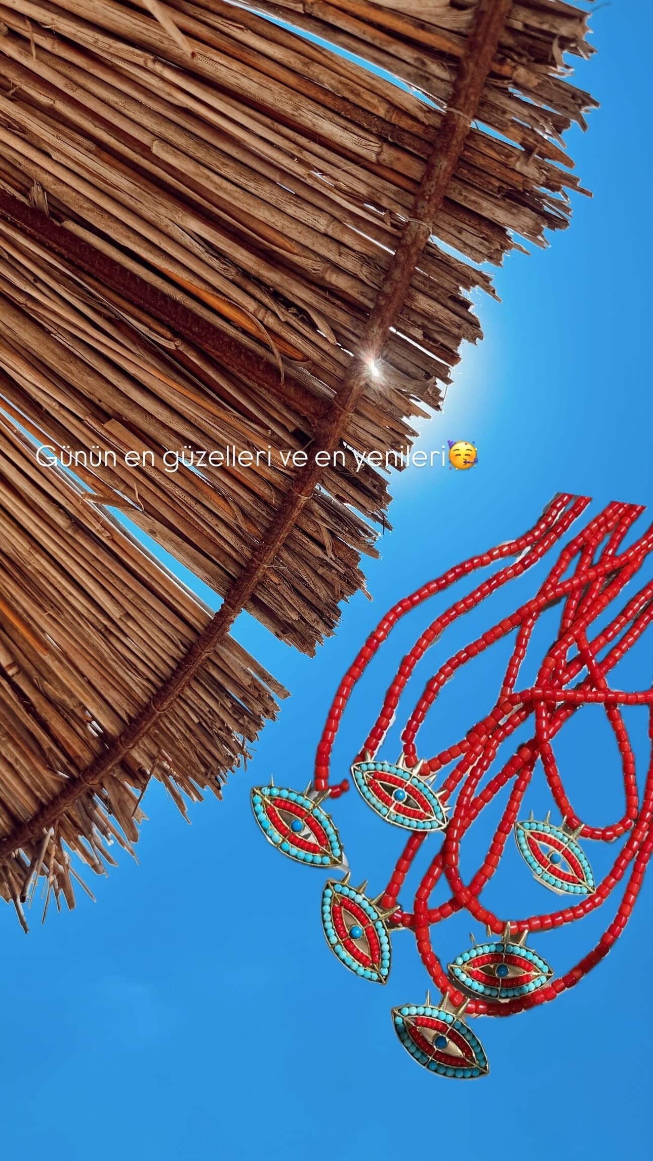 Zircon kırmızı boncuk kolye