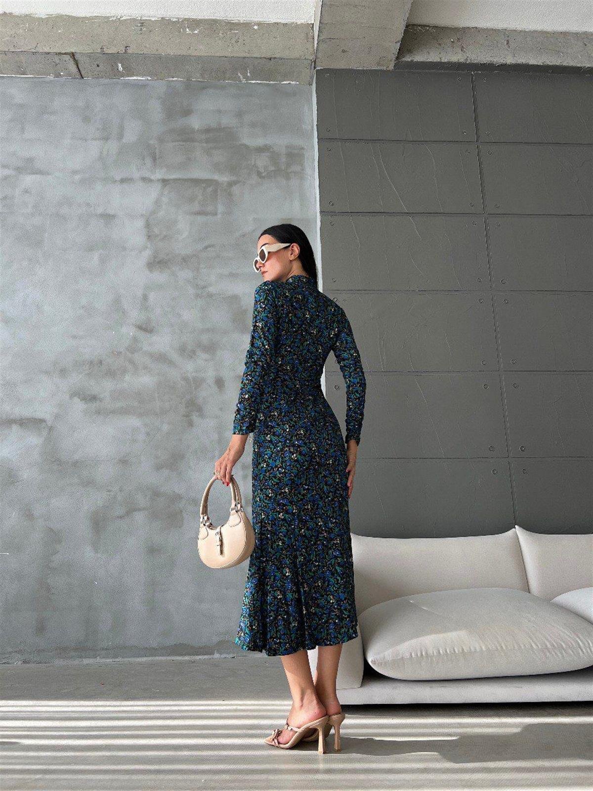 Ada Desenli Midi Elbise 